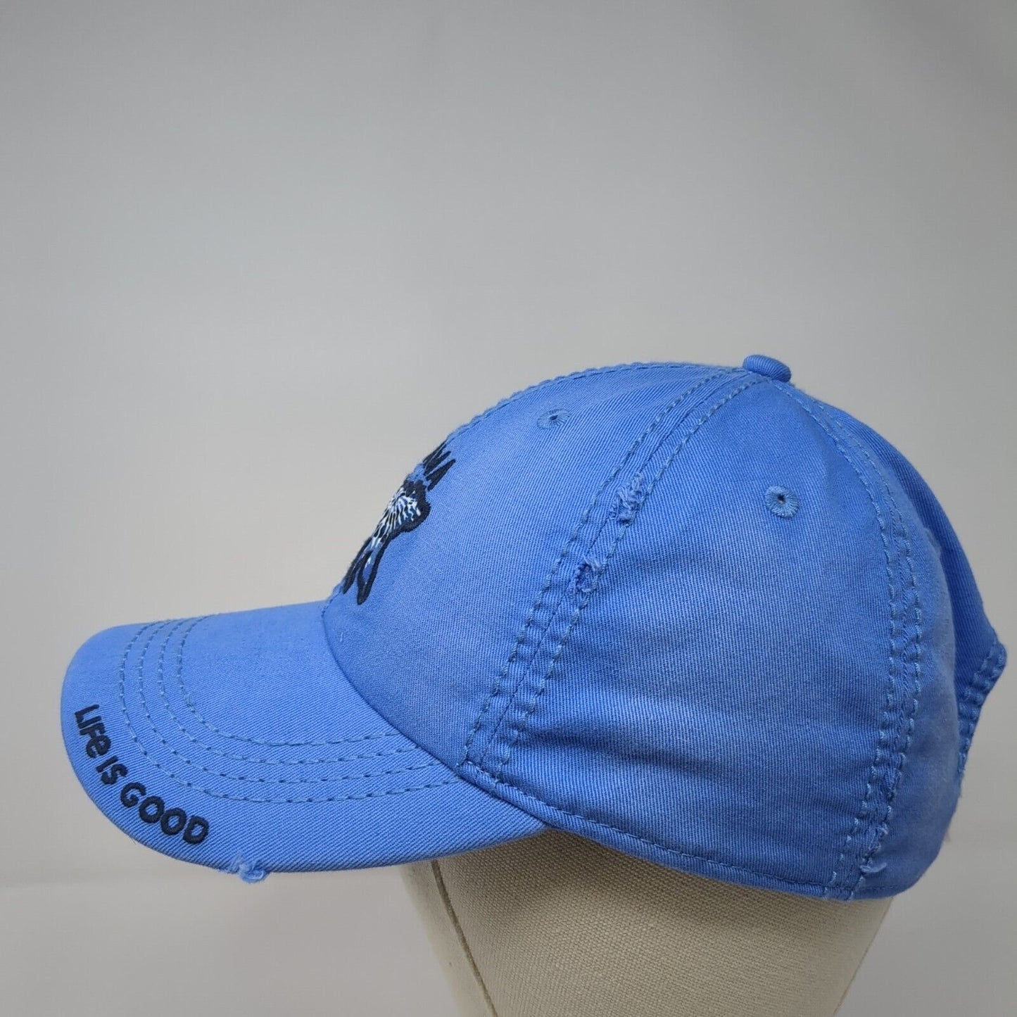Mama Bear Slideback Hat Blue One Size Embroidered Life Is Good 6 Panel