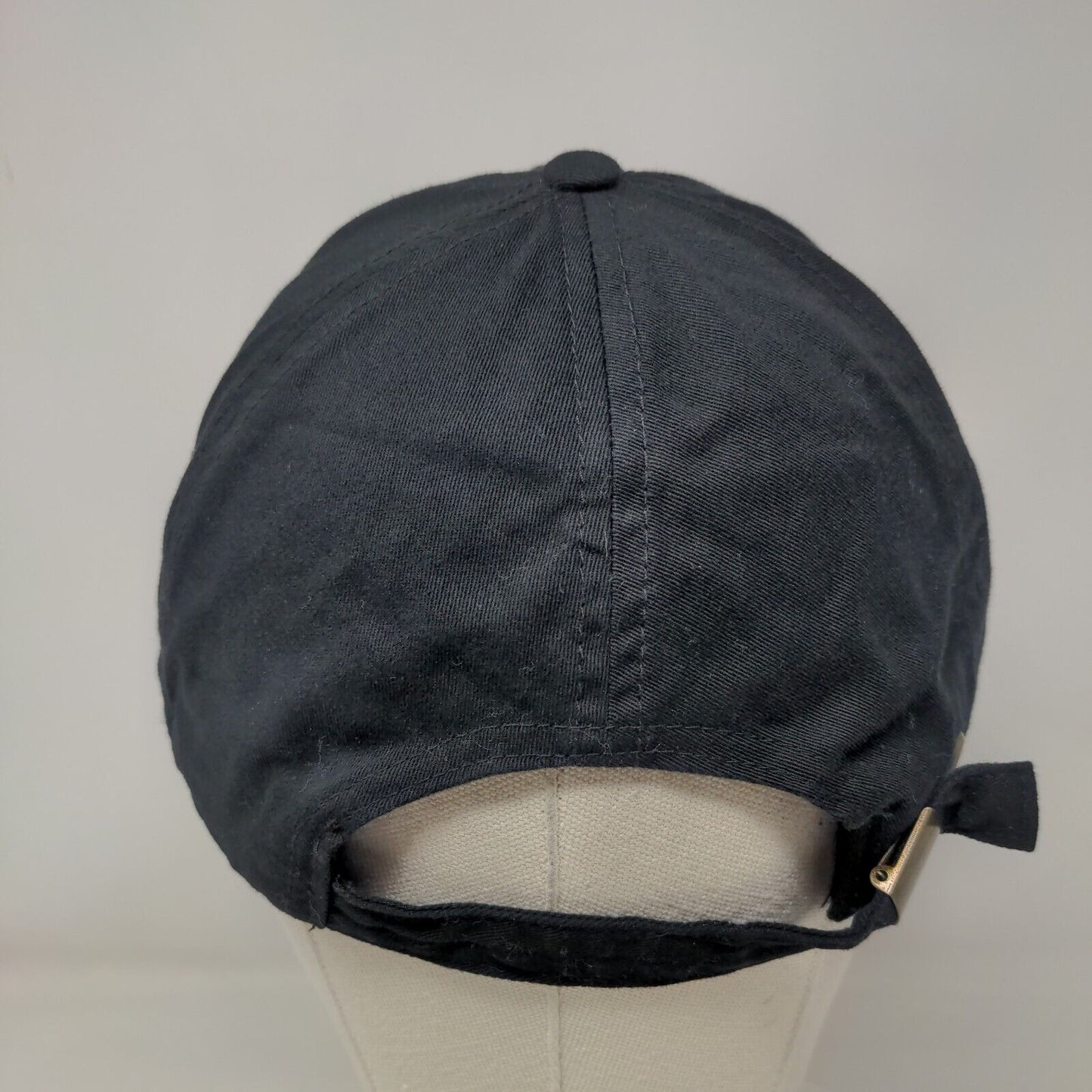 Anvil Slideback Hat Black One Size Adjustable Vented Holes 6 Panel Blank