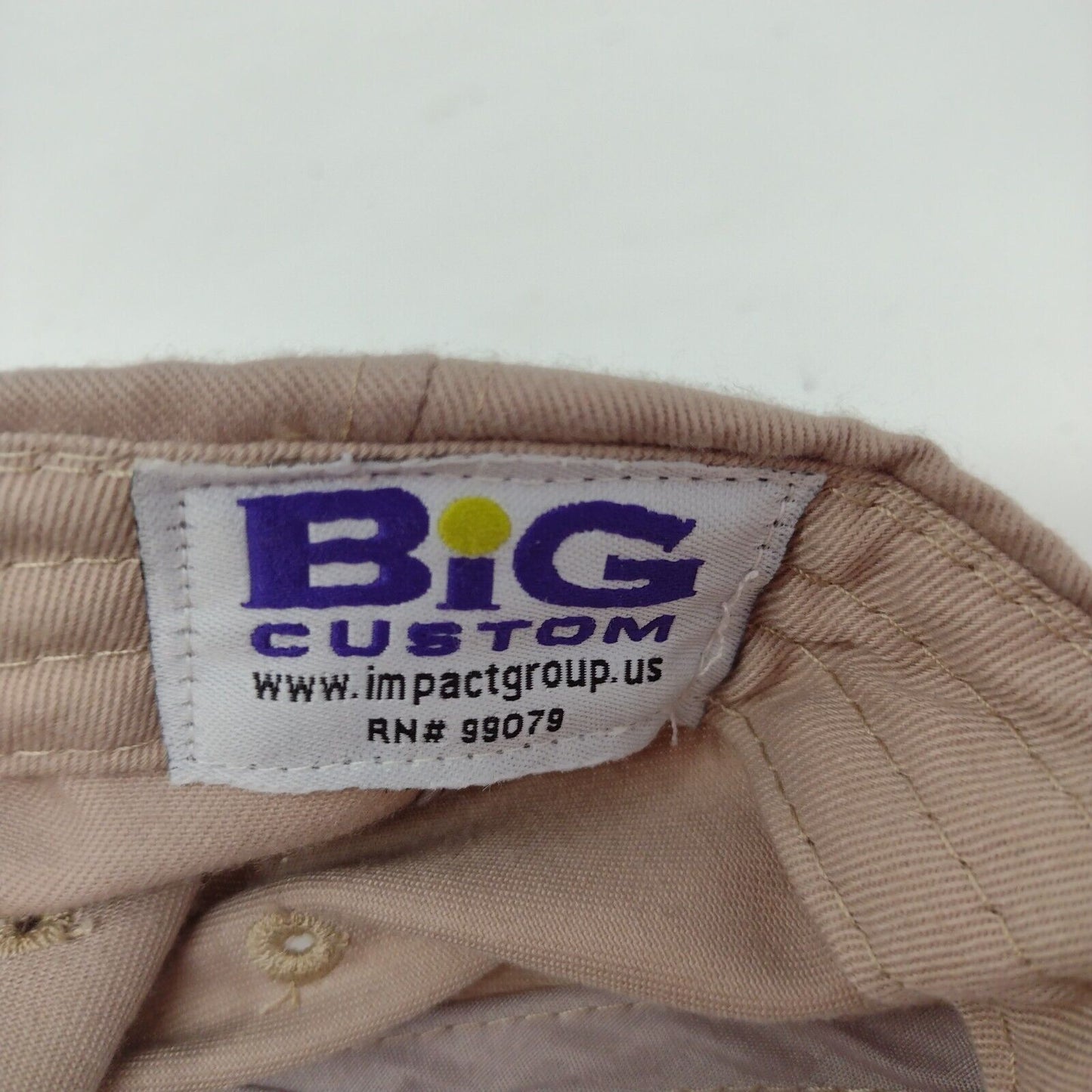 Big Custom Strapback Hat Tan One Size Adjustable Vented Holes 6 Panel Blank