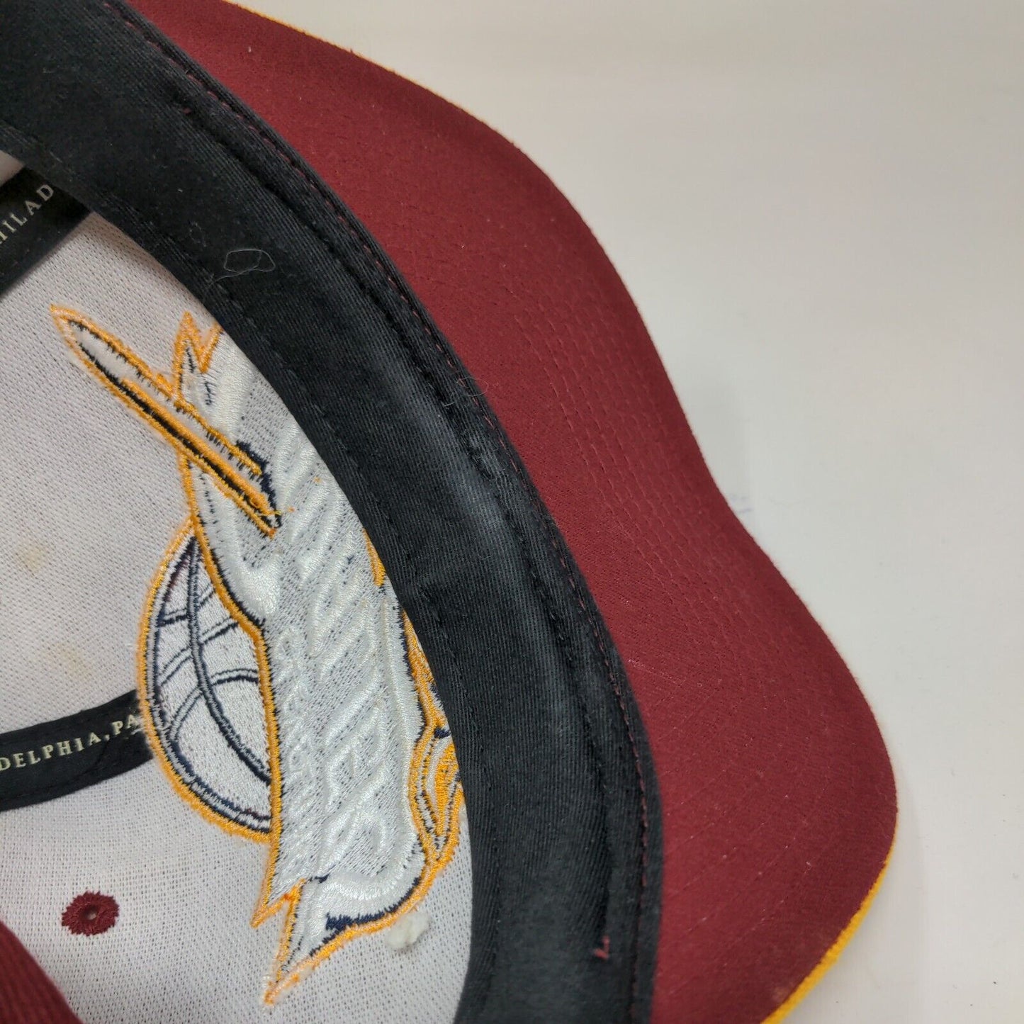 Cleveland Cavaliers Snapback Hat Red Yellow Mitchell & Ness Embroidered NBA