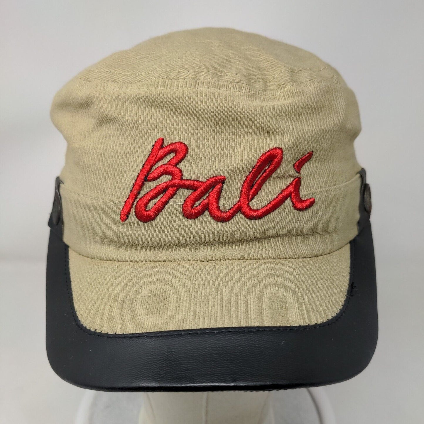 Bali Strapback Cadet Army Cap Hat Tan One Size Embroidered Adjustable