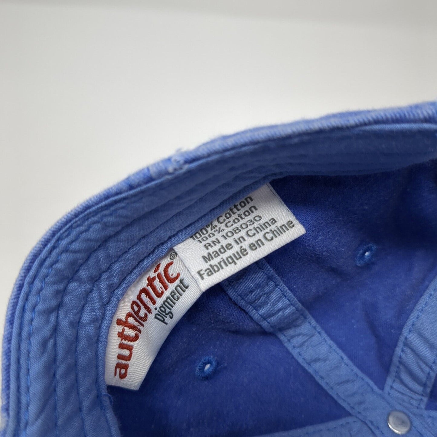 Bull And Bean Slideback Hat Blue One Size Embroidered Authentic Pigment