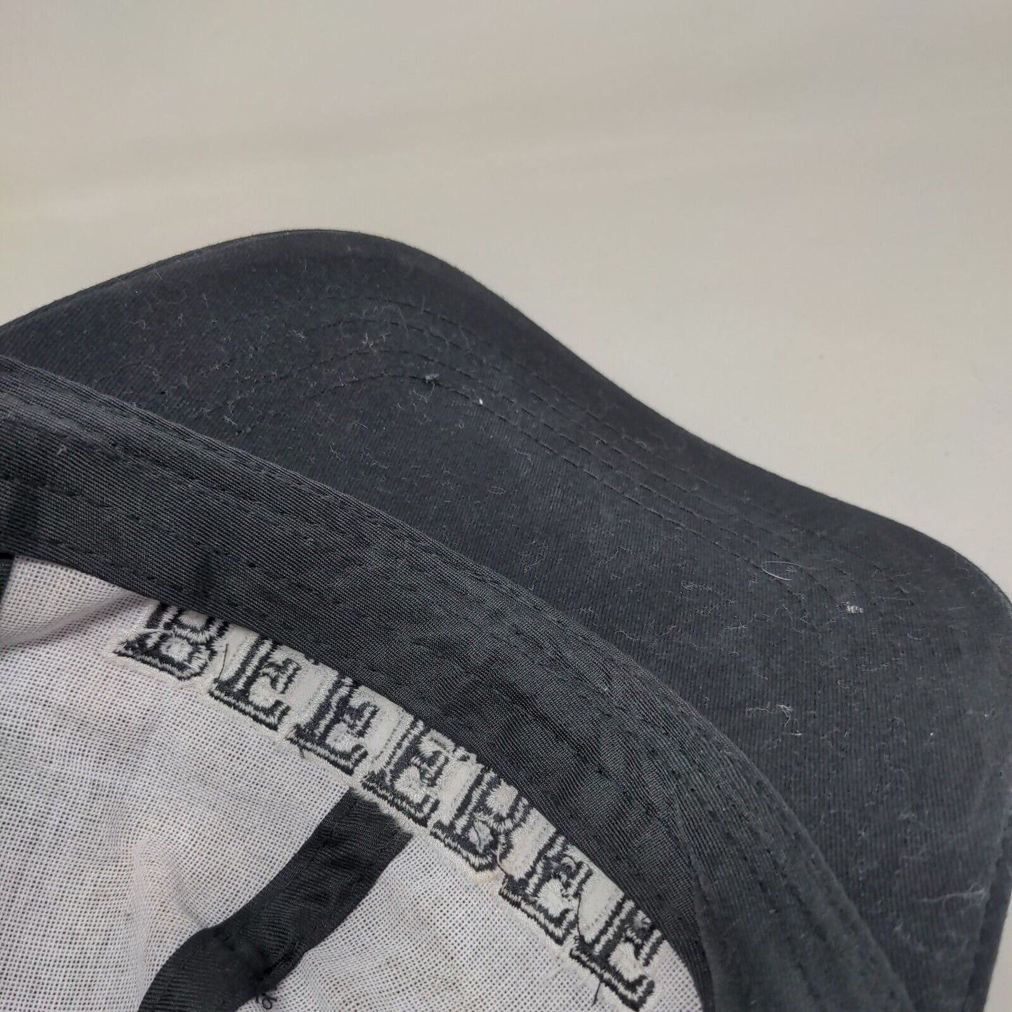 Referee Snapback Hat Black One Size Embroidered Adjustable 6 Panel