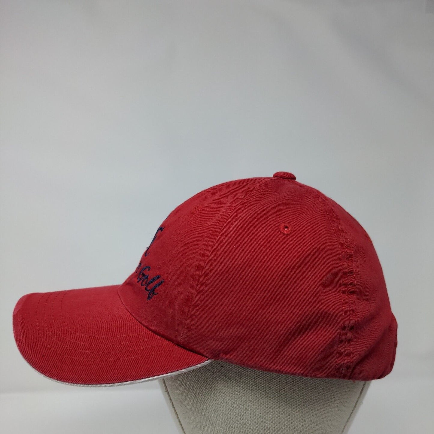 LC Warrior Golf Strapback Hat Red One Size Embroidered Port Authority
