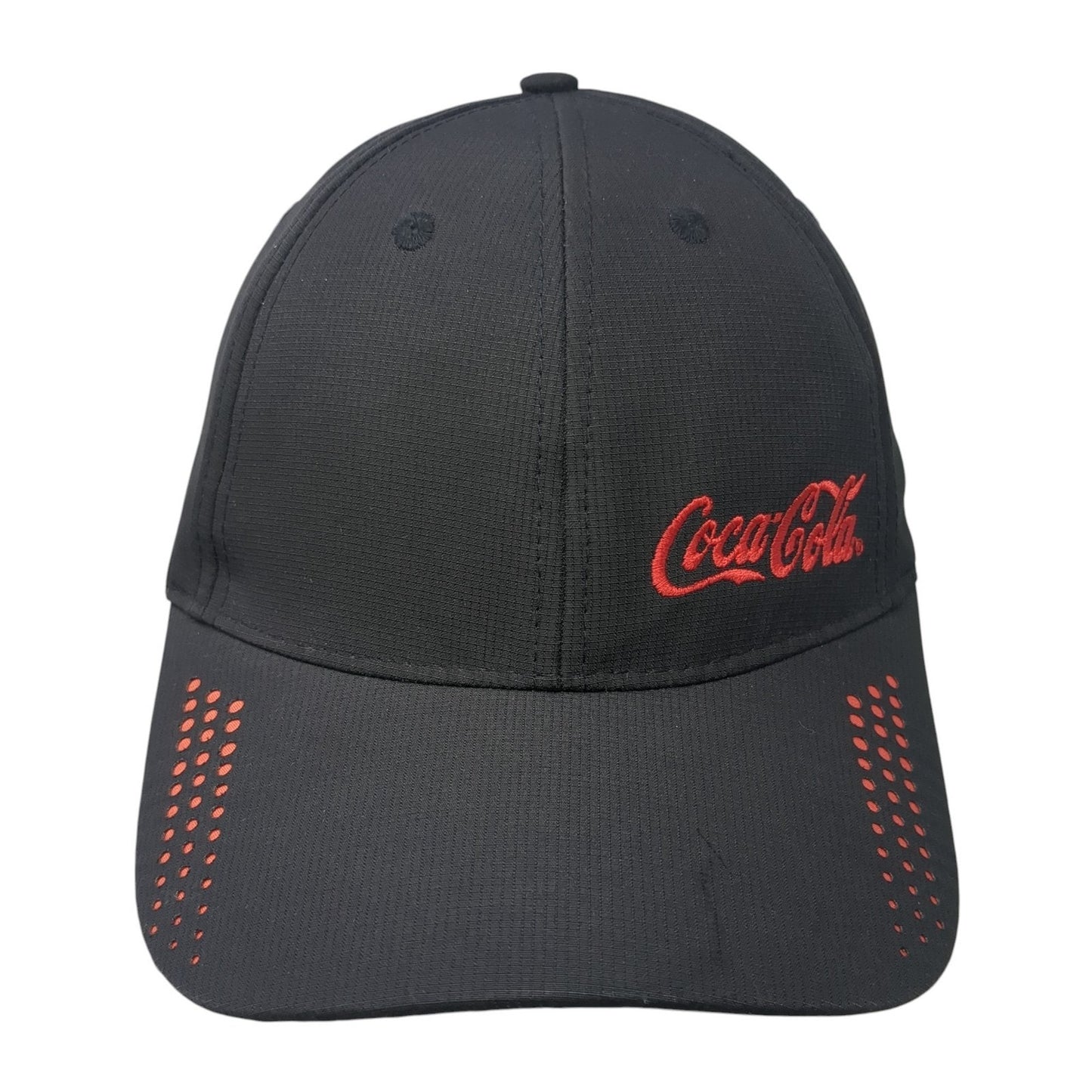 Coca-Cola Strapback Baseball Cap Black OS Adjustable Embroidered UV Coating