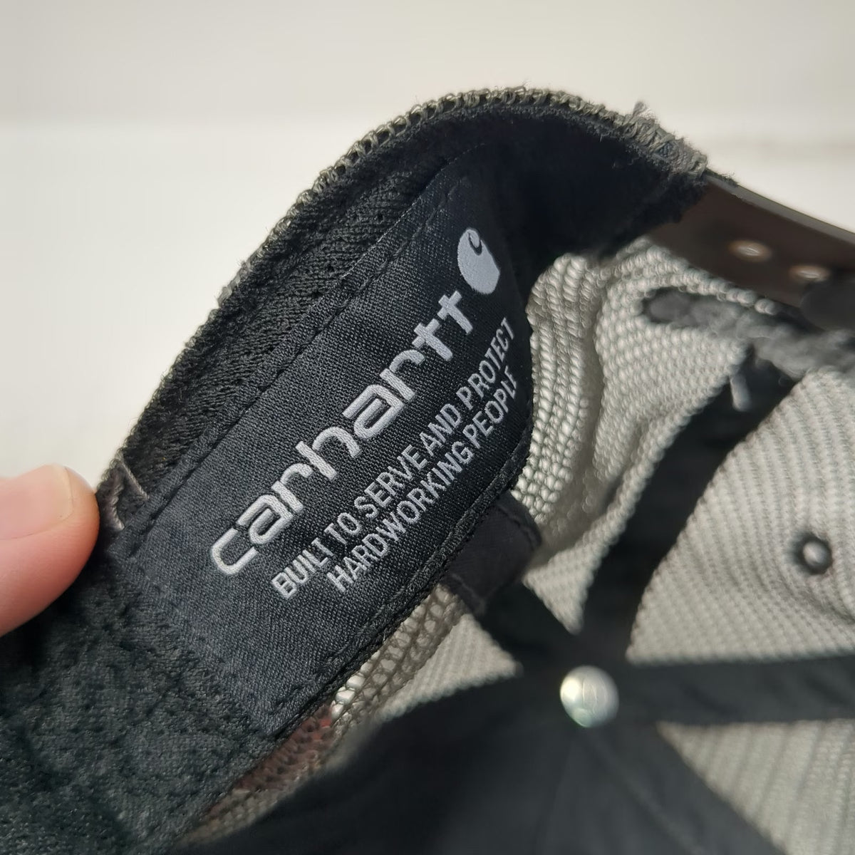 Carhartt Trucker Hat Gray One Size Mesh Back Snapback Logo Patch Canvas Workwear