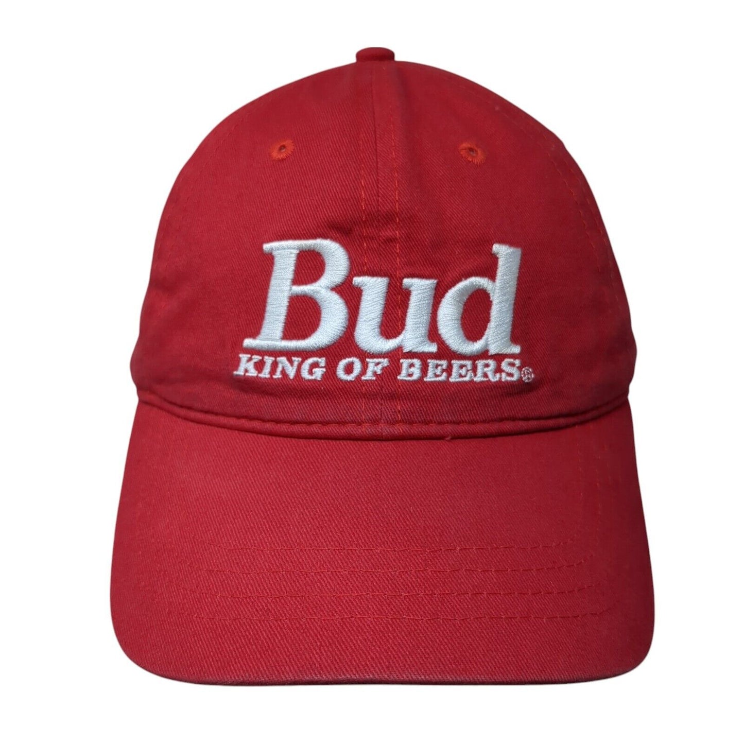 Bud King of Beers Snapback Hat Red One Size Adjustable Embroidered