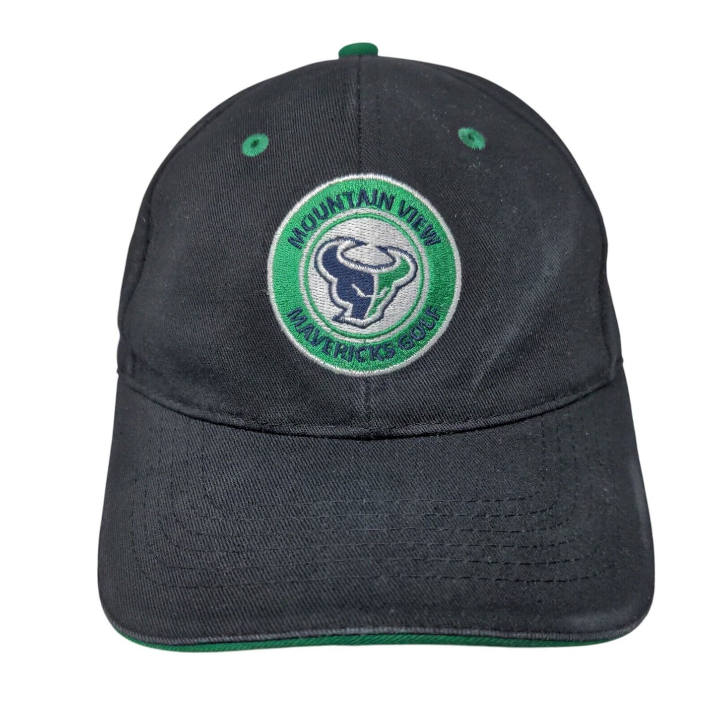 Mountain View Mavericks Golf Strapback Hat Black OS Adjustable Bucks Athletic