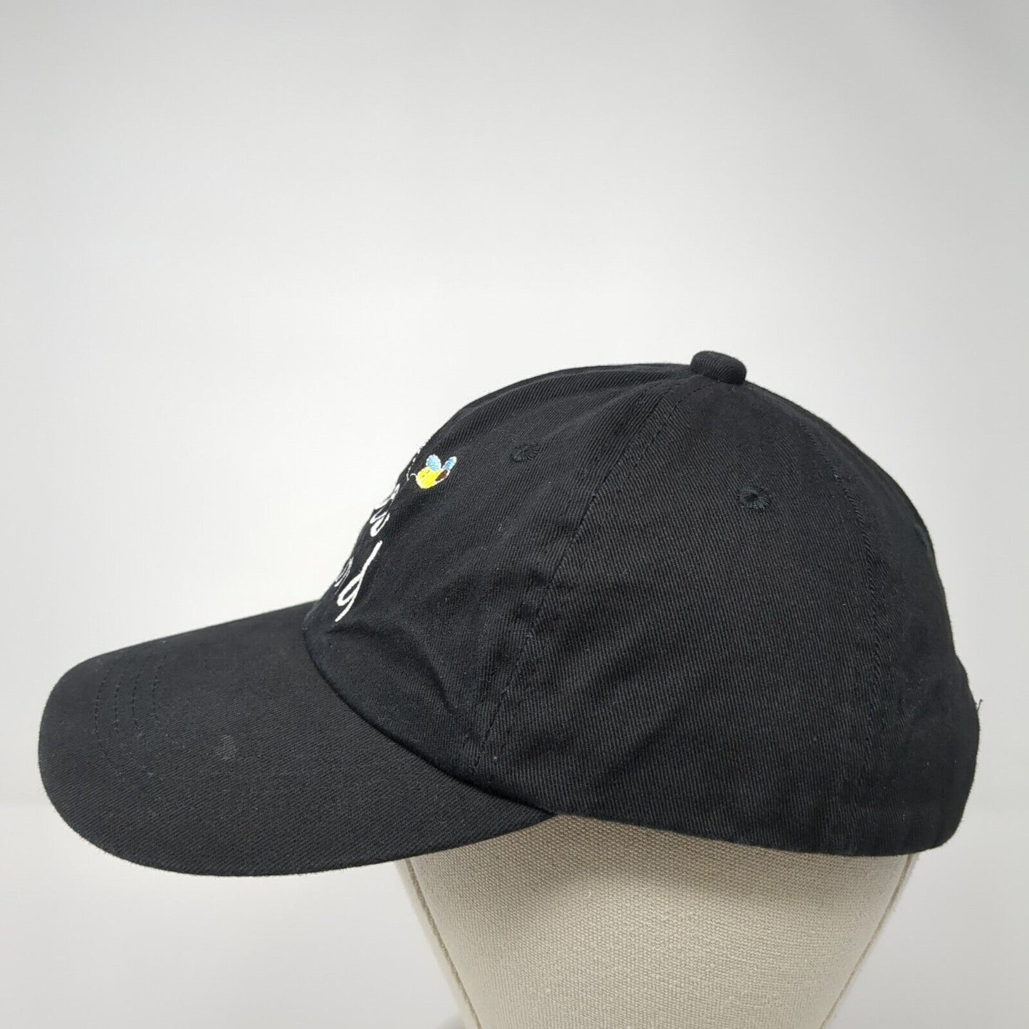 Bee Kind Strapback Hat Black One Size Embroidered 6 Panel Outdoor