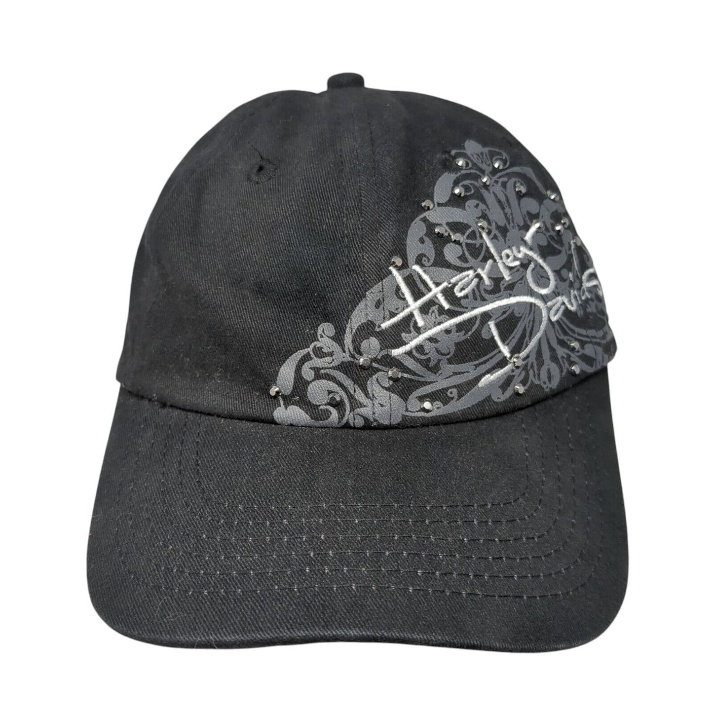 Harley-Davidson Maui Hawaii Strapback Hat Black One Size Rhinestone
