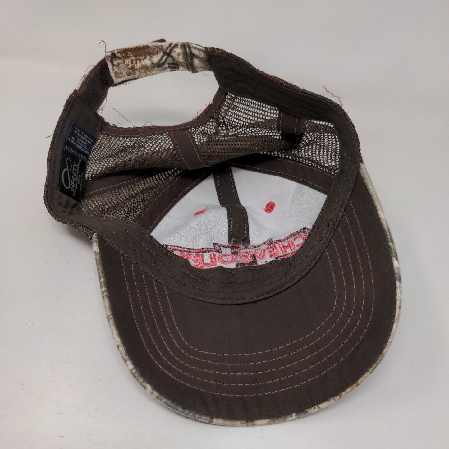 Chevrolet Strapback Mesh Back Trucker Hat Camo OSFM Embroidered
