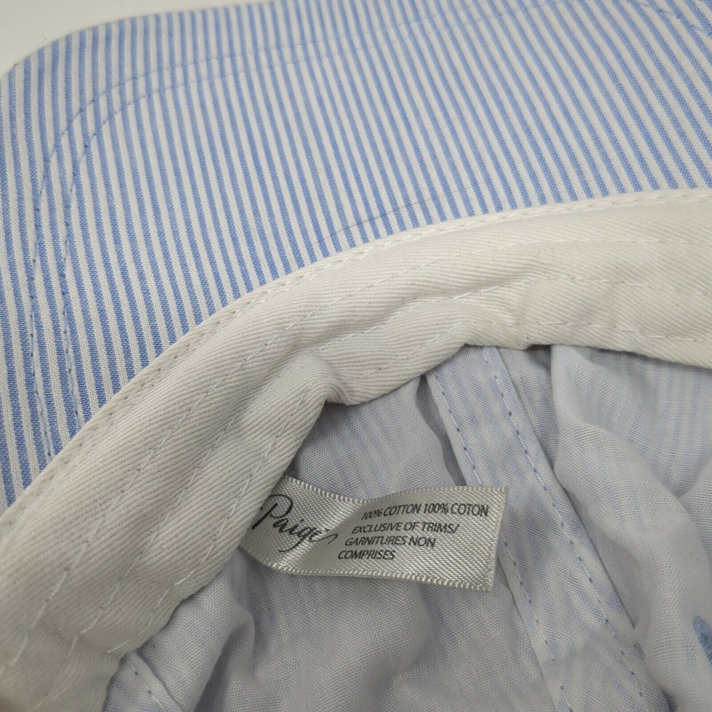 Paige Slideback Hat Blue OS Adjustable Pinstripe Vented Holes 6 Panel Blank