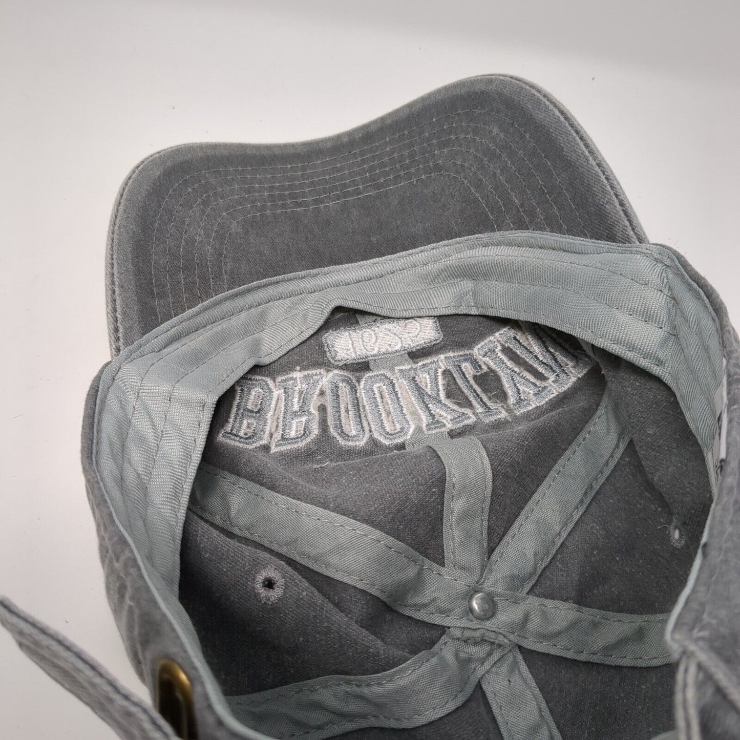 Brooklyn New York 1625 Slideback Hat Gray OS Adjustable Embroidered BJB Cotton
