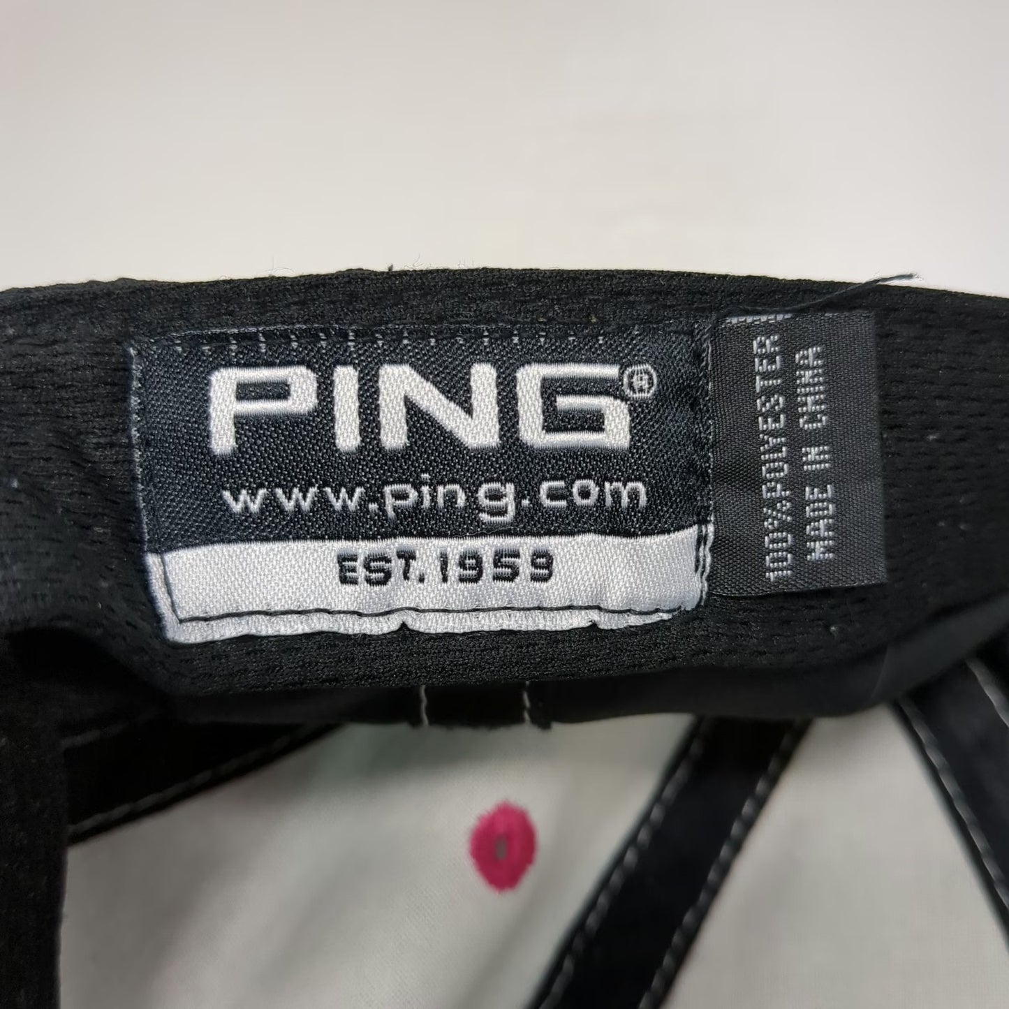 PING Baseball Cap Black Pink White One Size Performance Golf Contrast Stitch Hat