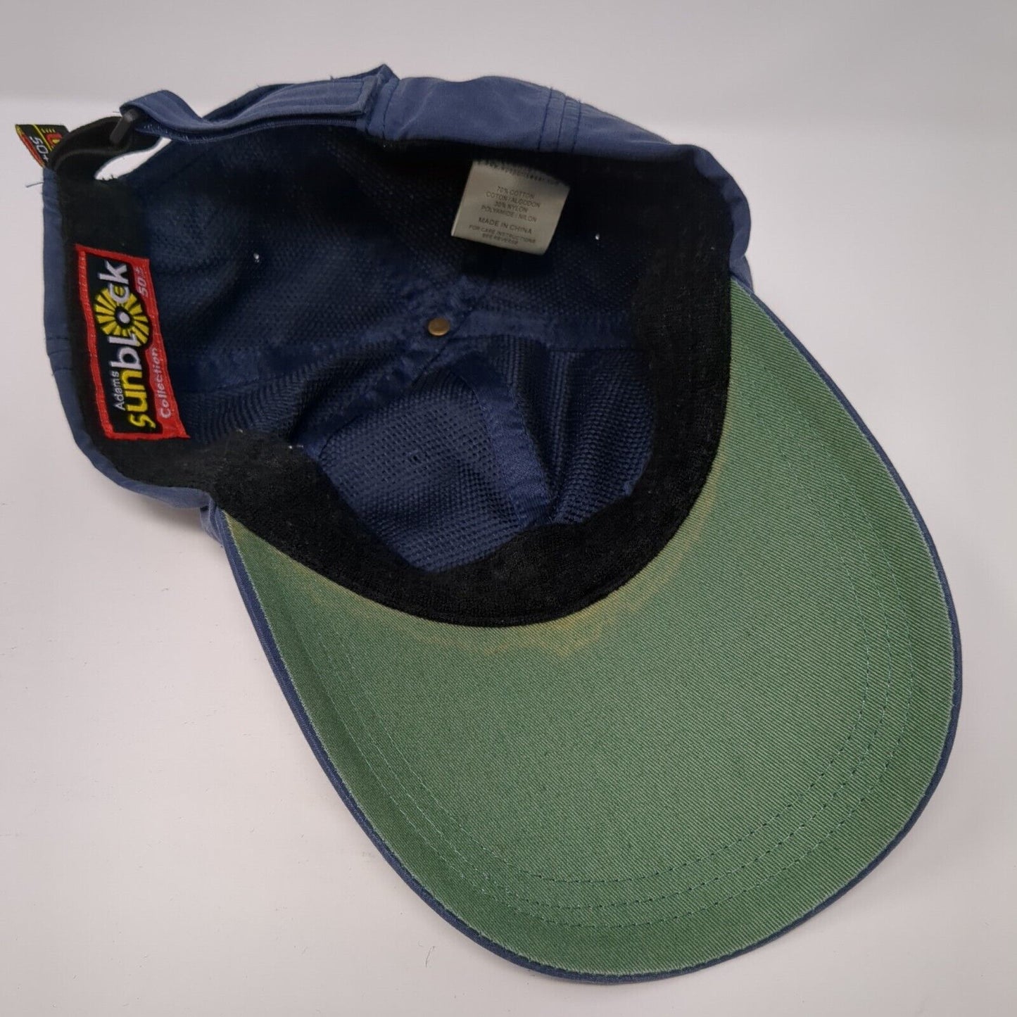 Adams Strapback Hat Blue One Size Adjustable Sunblock 50+ UPF Blank