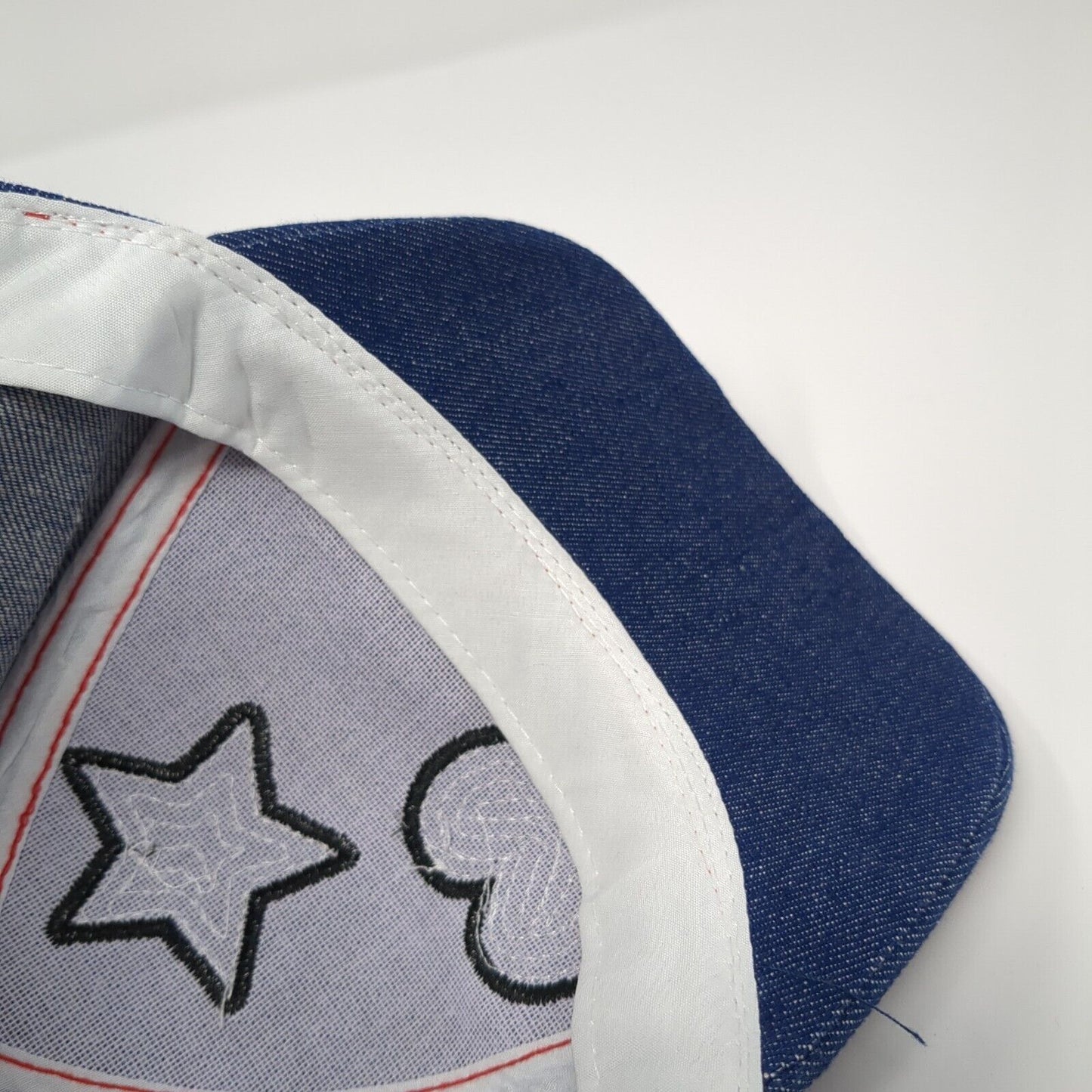Star Heart Lightning Sequin Strapback Hat Blue One Size Denim Adjustable