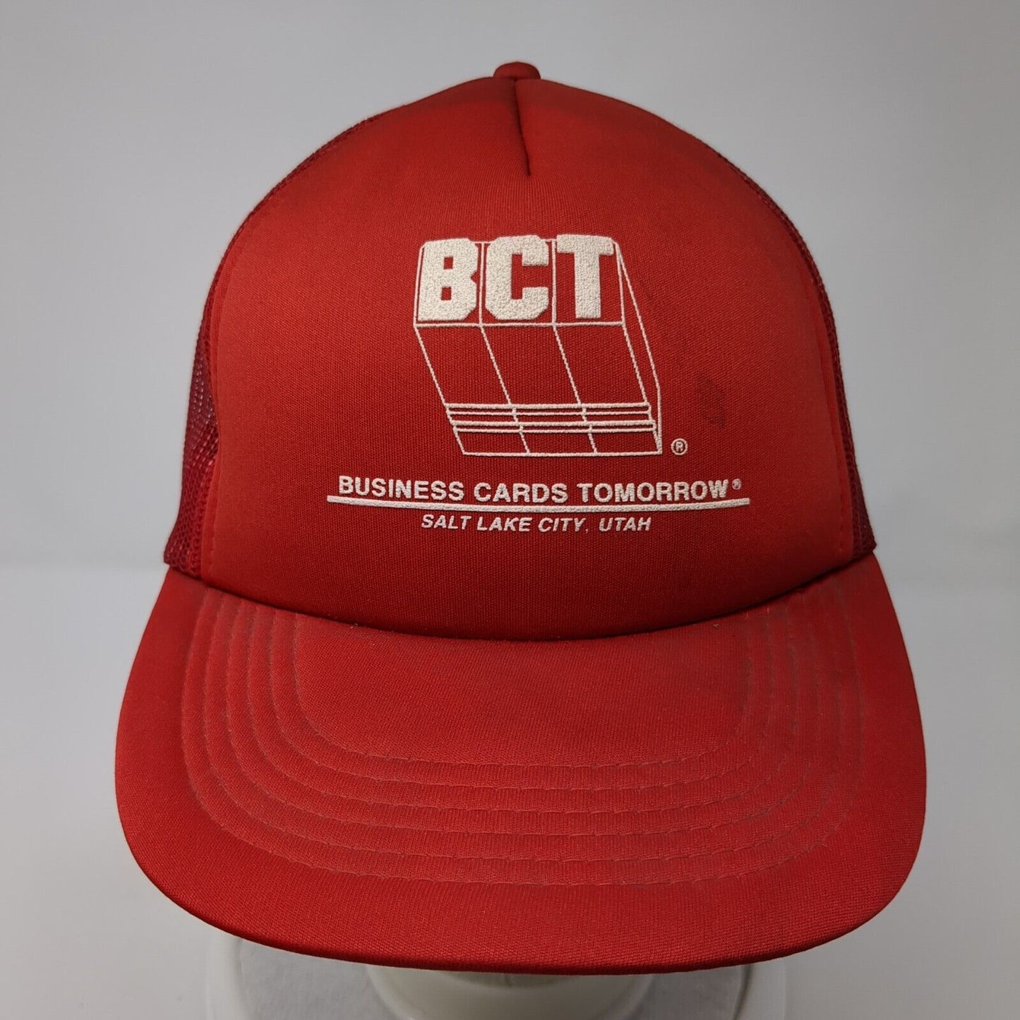 BCT Business Cards Tomorrow Salt Lake City Utah Trucker Hat Red OS Adjustable