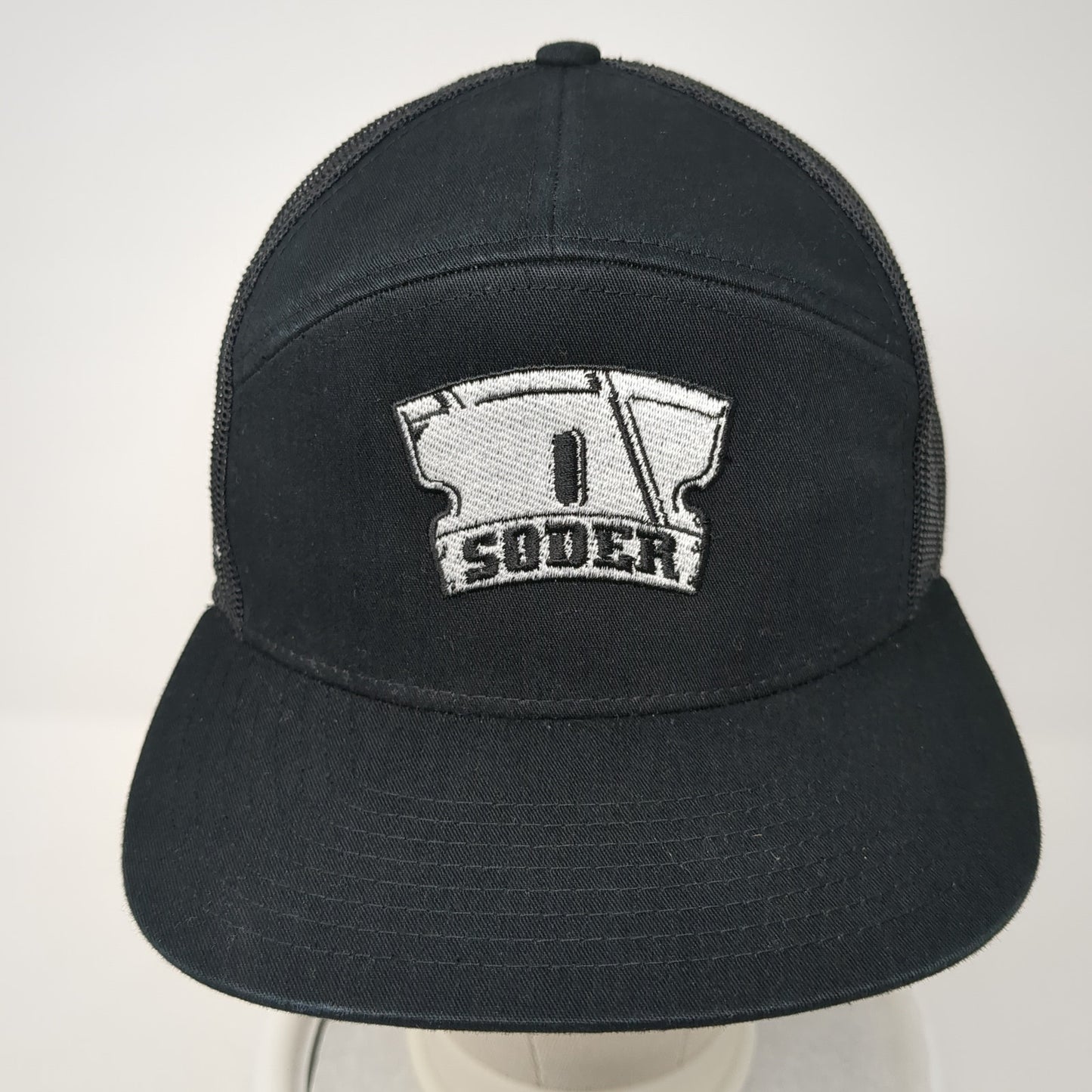 Soder Snapback Trucker Hat Black One Size Adjustable Mesh Back Richardson