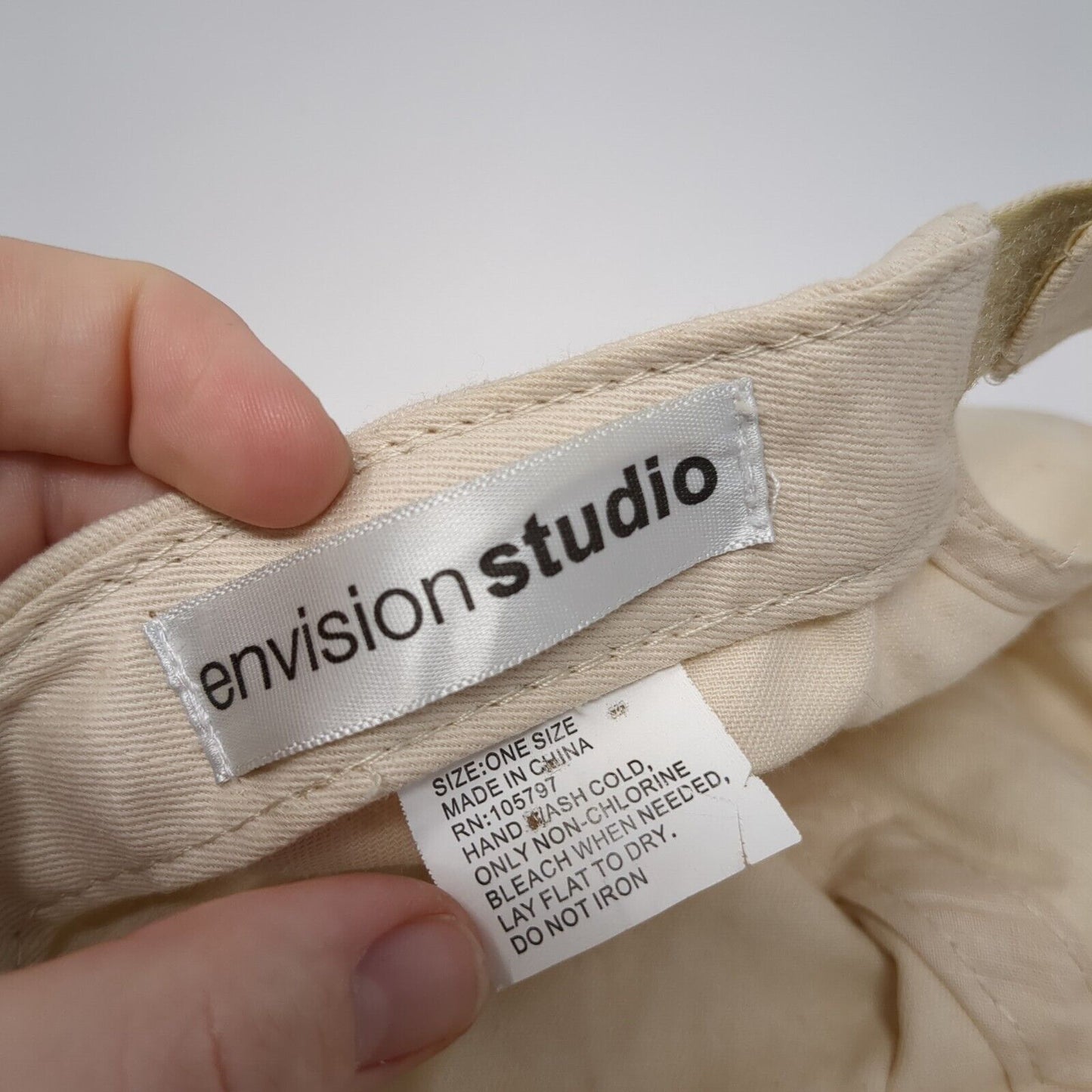 Envision Studio Strapback Hat Tan One Size Adjustable Vented Holes Blank