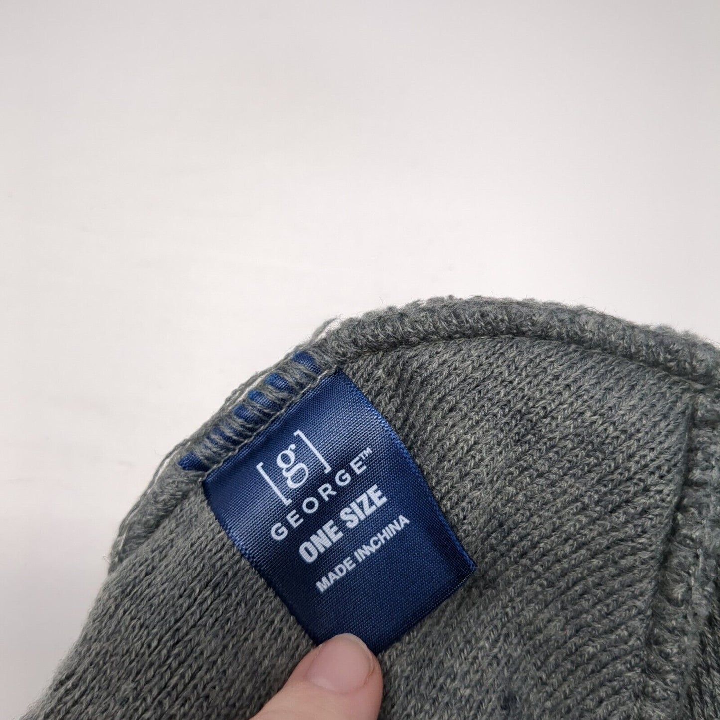 George Knit Beanie Hat Gray One Size Stretch Solid Blank Outdoor