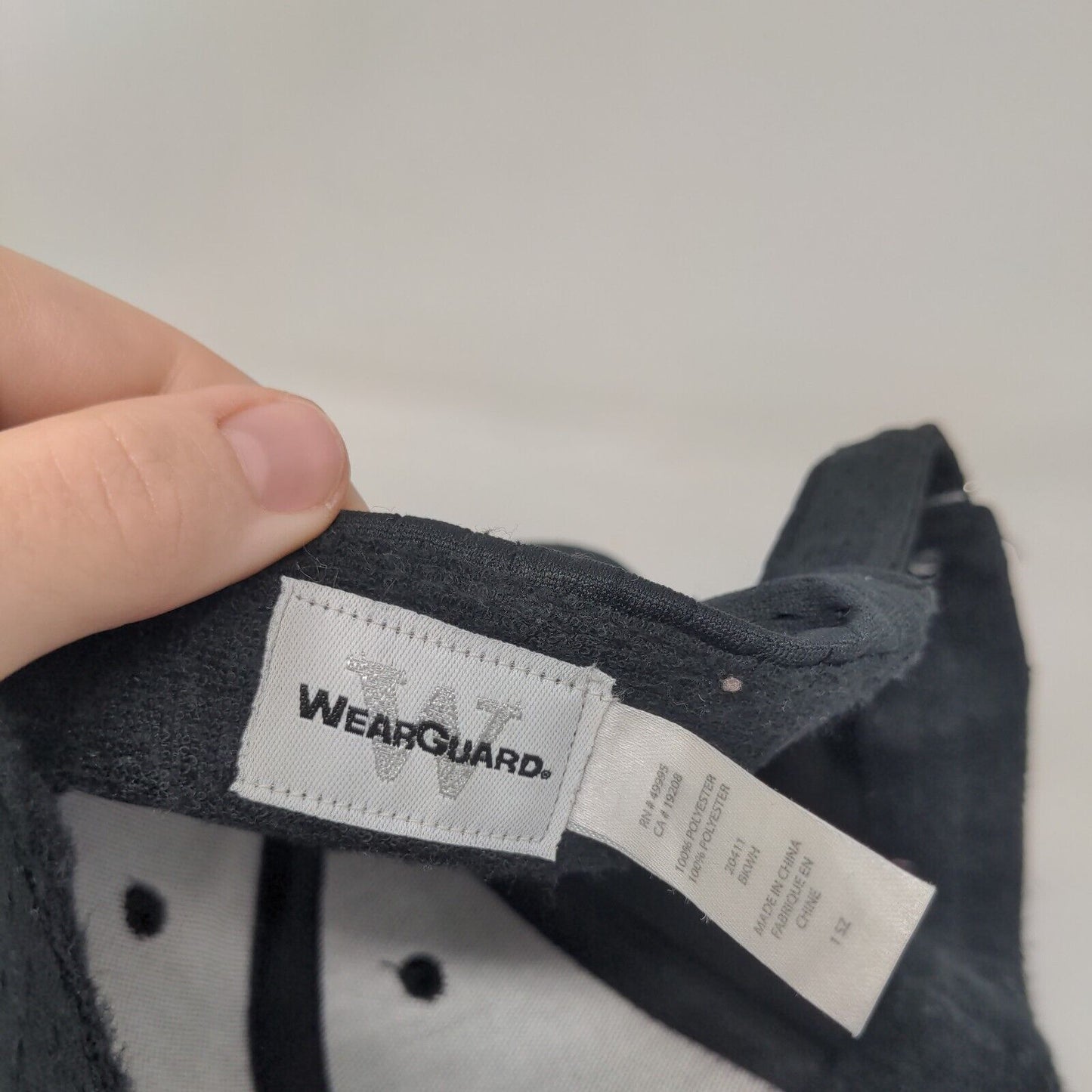 WearGuard Slideback Hat Black One Size Adjustable Solid Blank 6 Panel