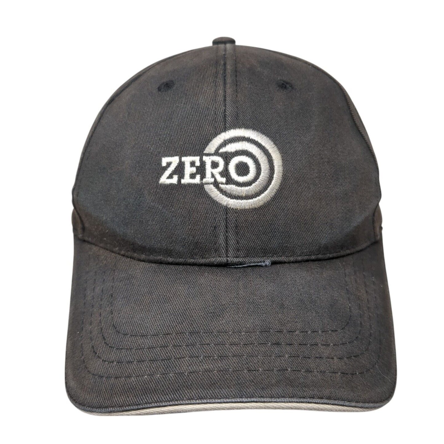 ZERO Slideback Hat Black One Size Adjustable Embroidered 6 Panel Cotton