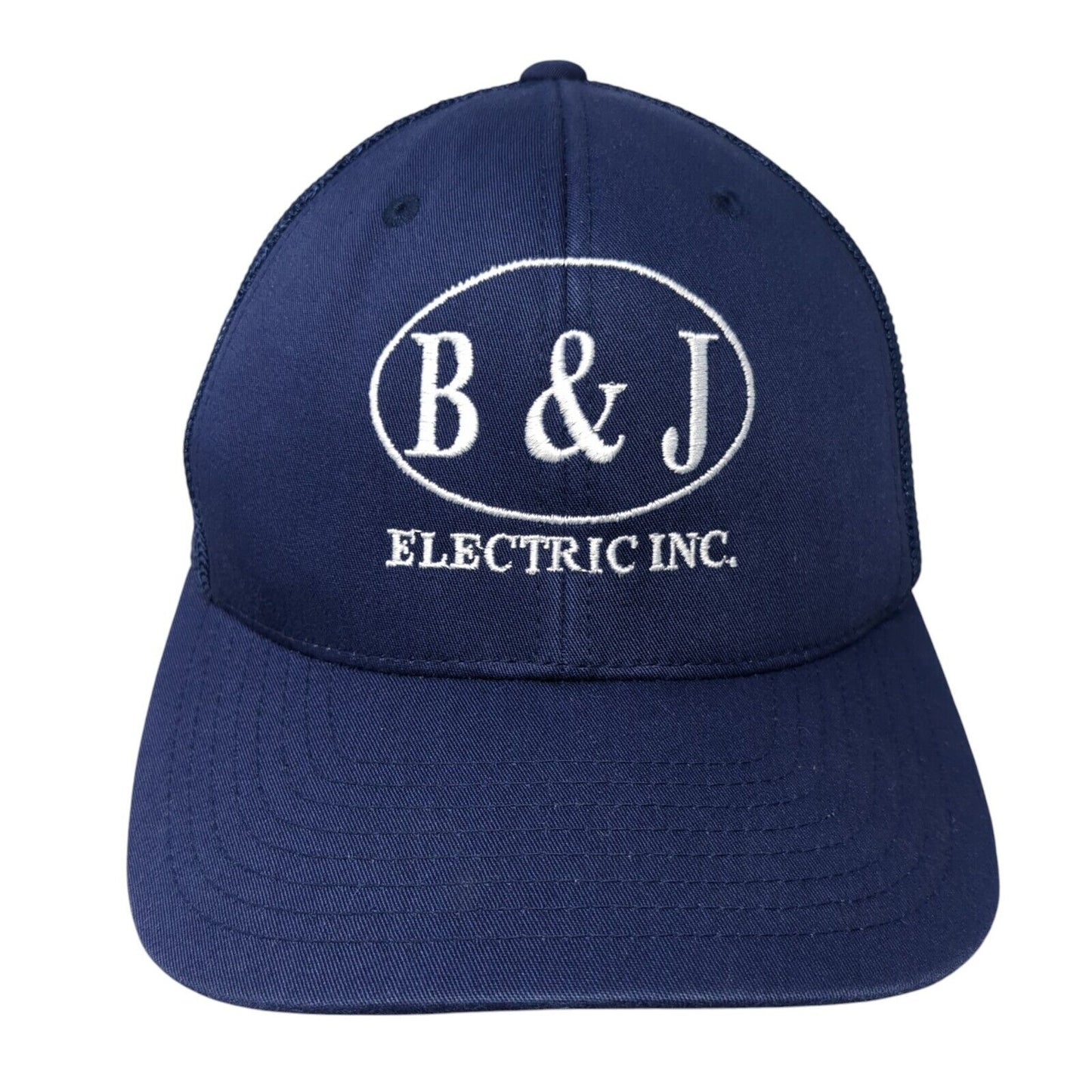 B&J Electric Inc. Fitted Mesh Back Trucker Hat Blue One Size Flexfit