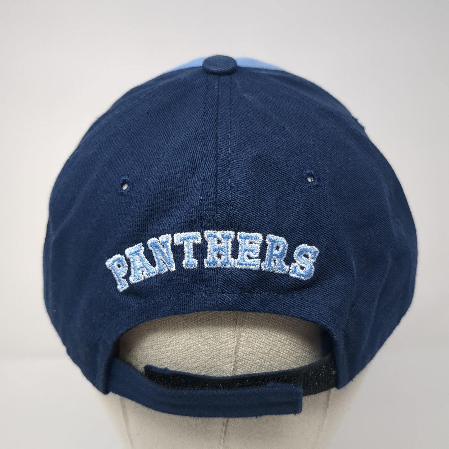 WJ Panthers Strapback Hat Blue One Size Adjustable Embroidered Colorblock