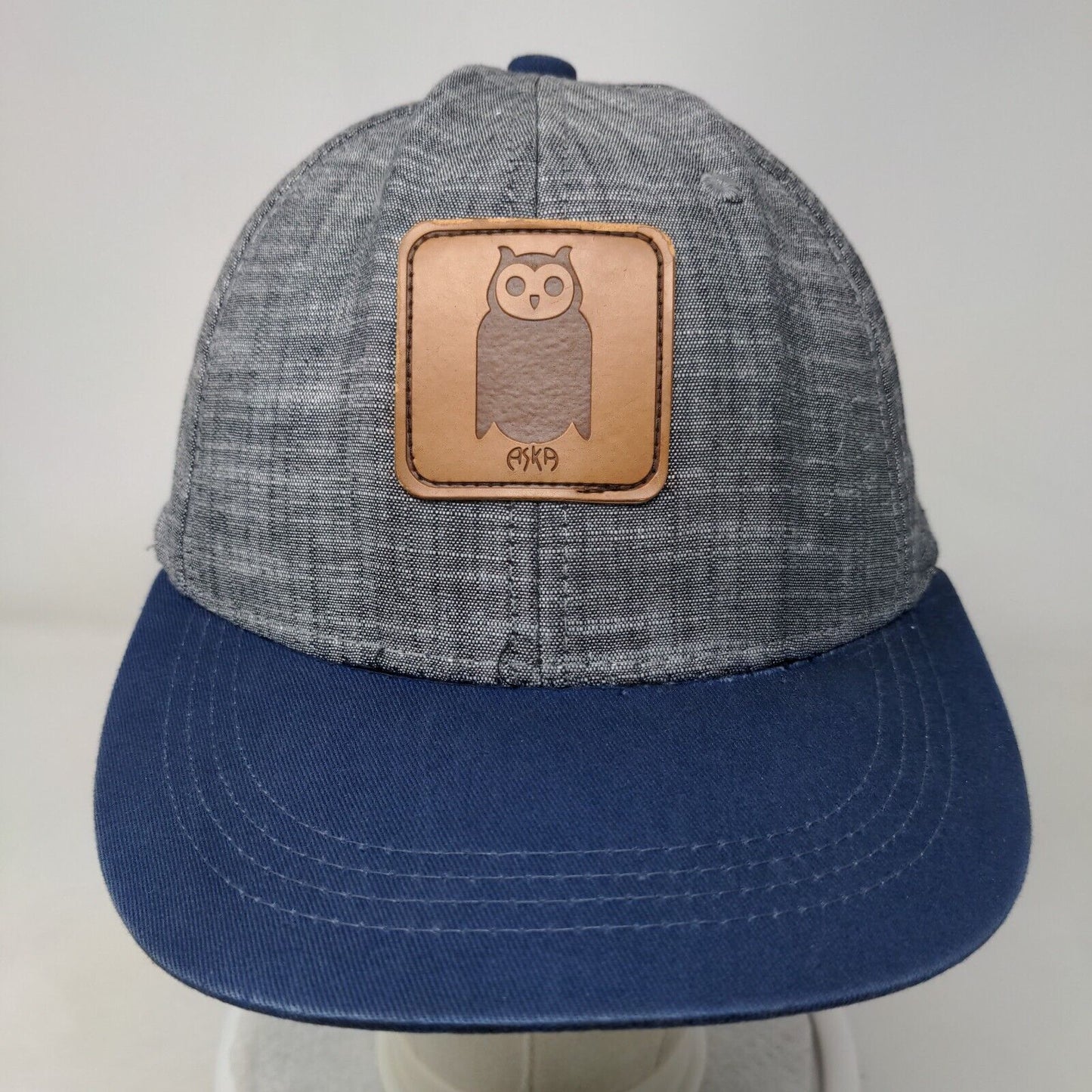 Arka Owl Slideback Hat Multi OSFA Colorblock Leather Patch 6 Panel