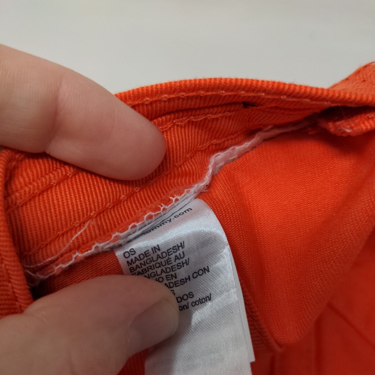Tommy Hilfiger Slideback Hat Orange One Size Adjustable Embroidered 6 Panel