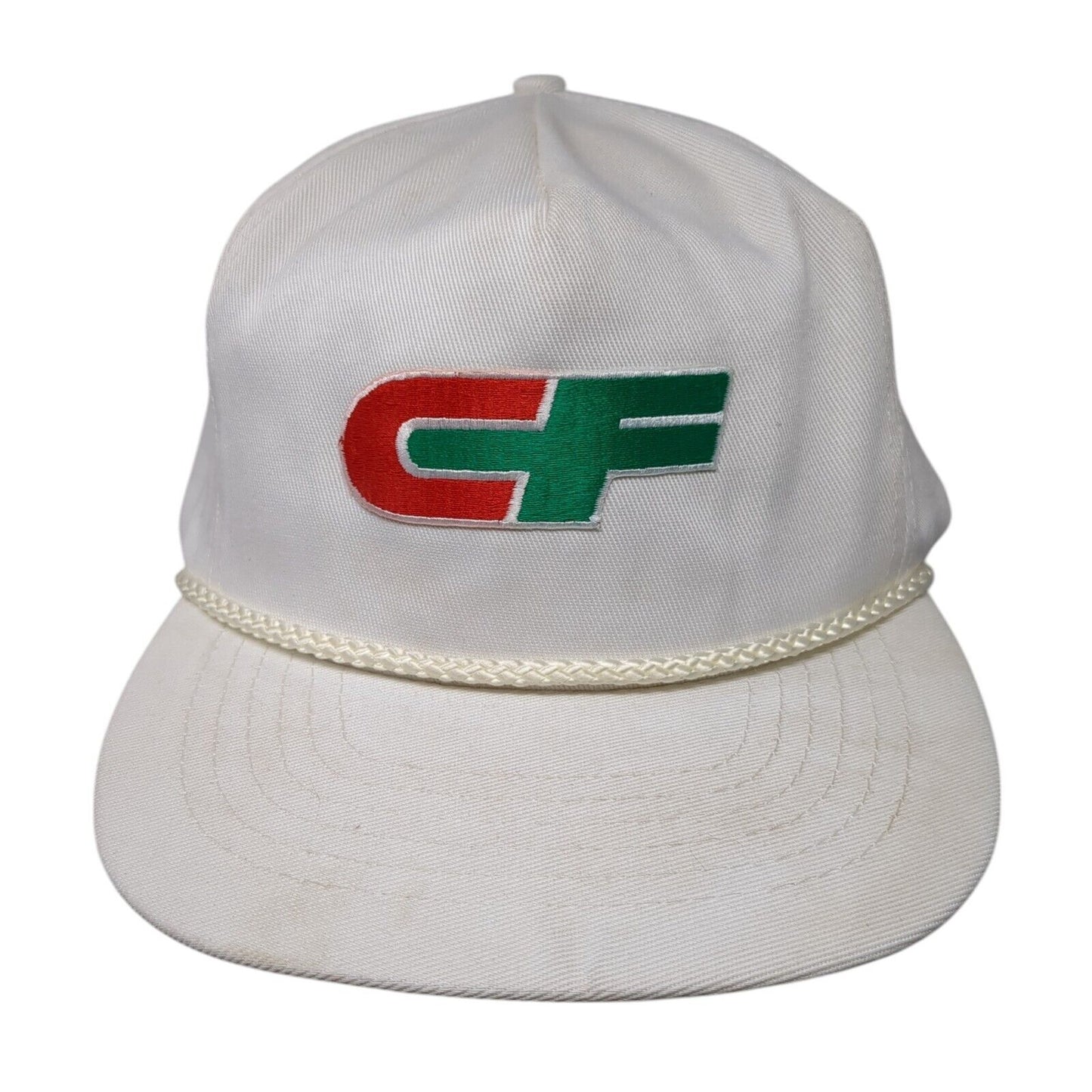 CF Slideback Hat White One Size Adjustable Embroidered Rope 6 Panel Otto