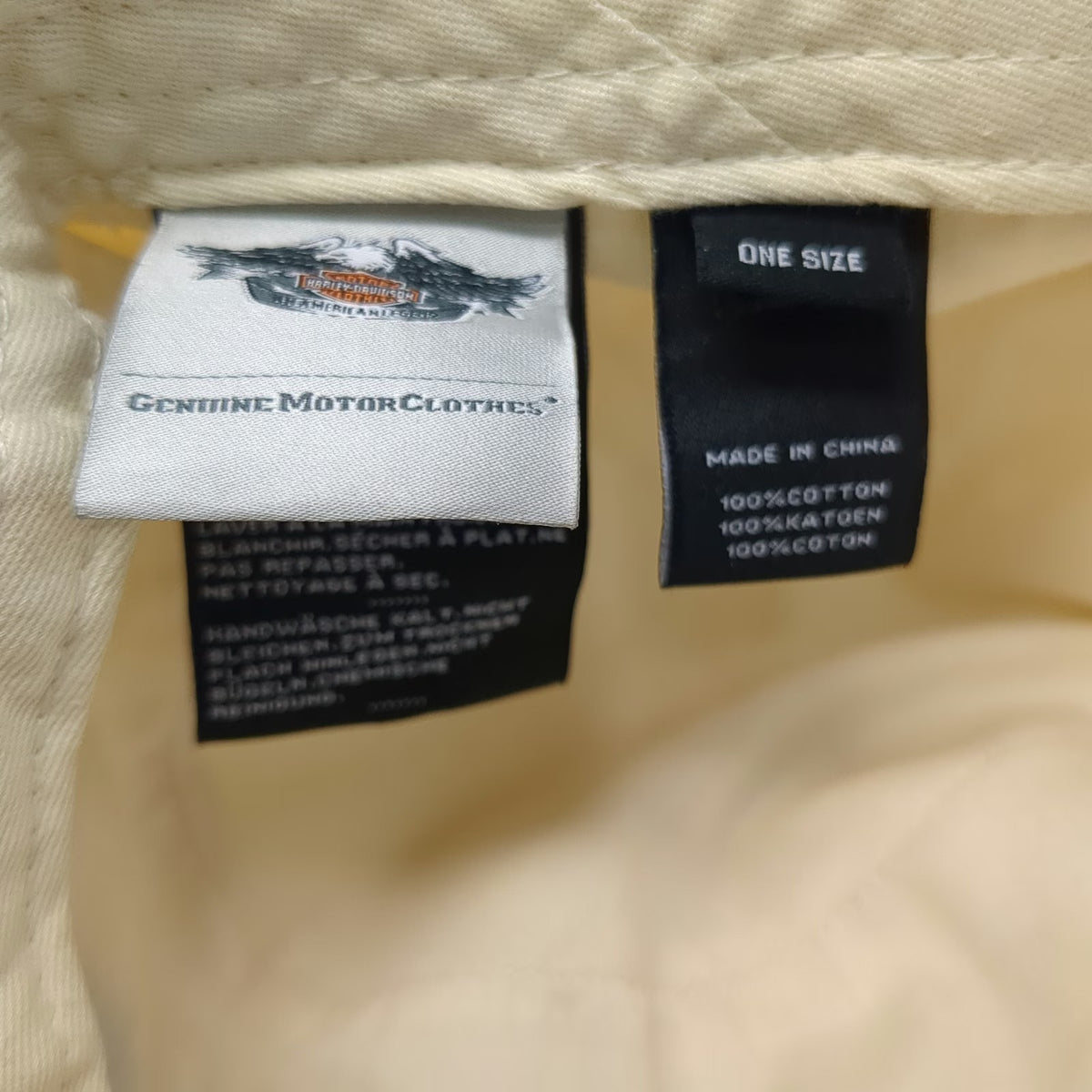 Harley-Davidson Army Cap Beige One Size Cotton Slideback Embroidered Logo Hat