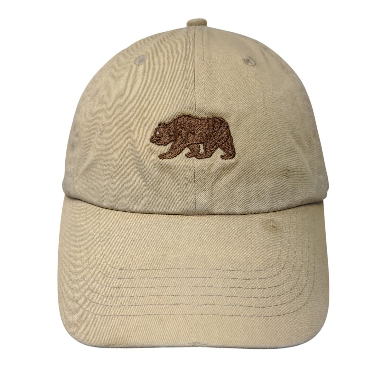 Bear Slideback Hat Tan One Size Adjustable Embroidered Carbon Elements