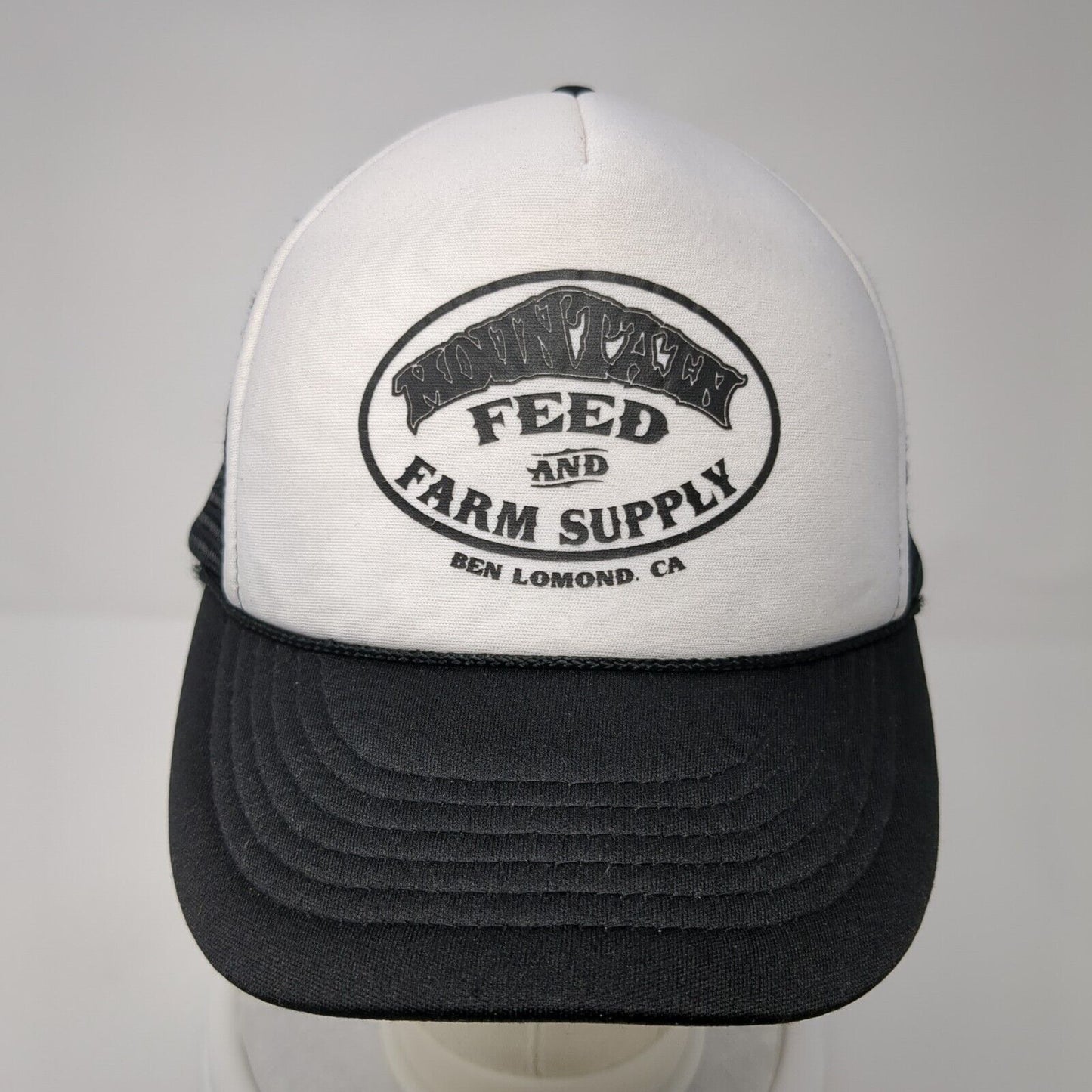 Mountain Feed And Farm Supply Rope Trucker Hat Black One Size Mesh Back