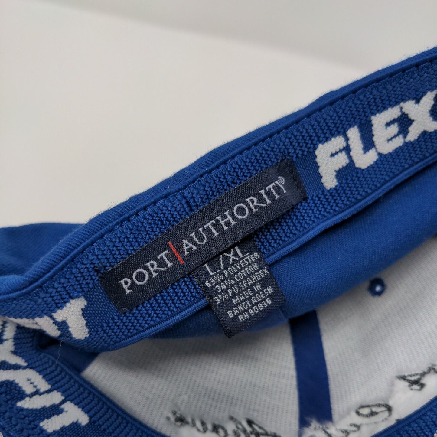 A Cut Above Lawn Care Fitted Hat Blue L/XL Flexfit 6 Panel Port Authority