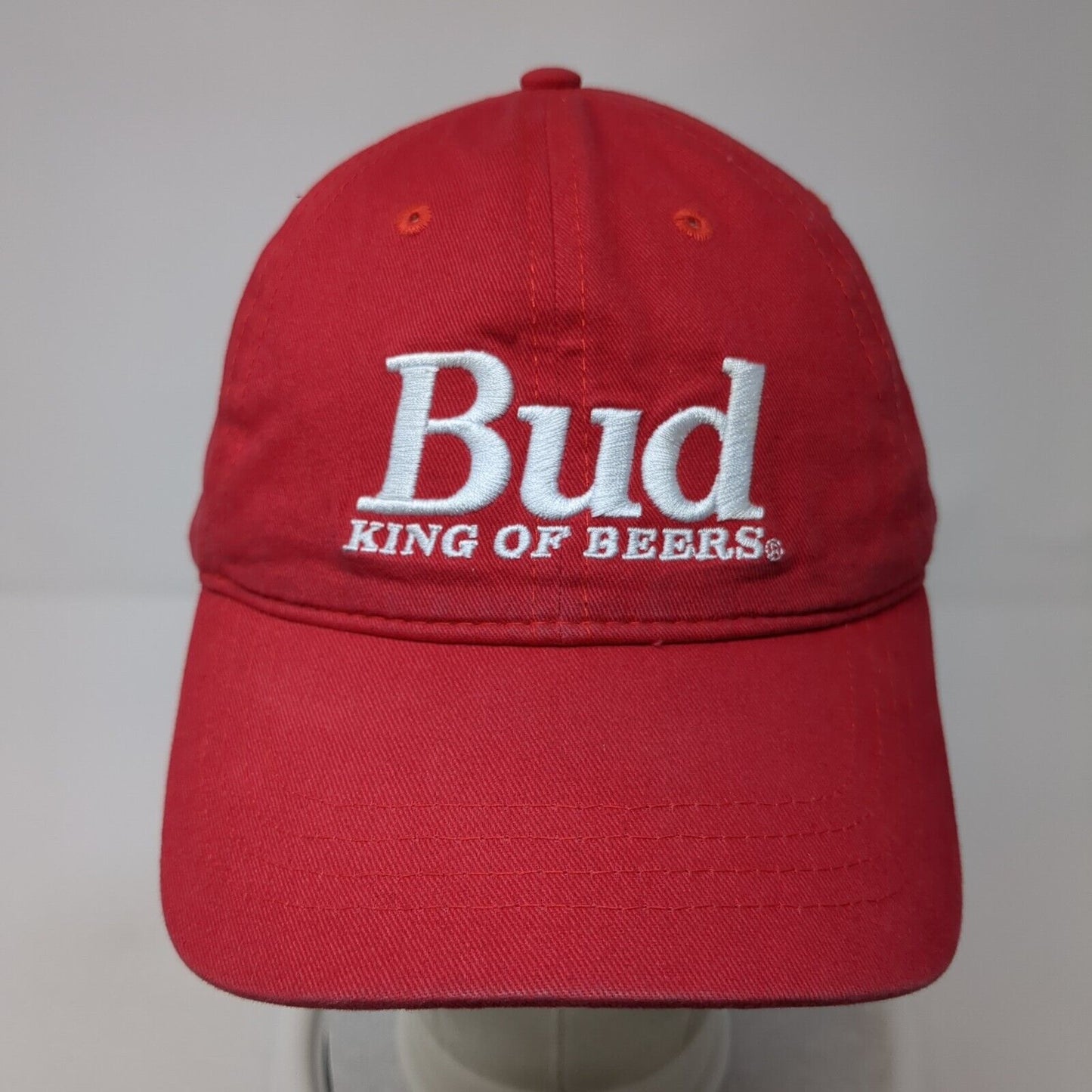 Bud King of Beers Snapback Hat Red One Size Adjustable Embroidered
