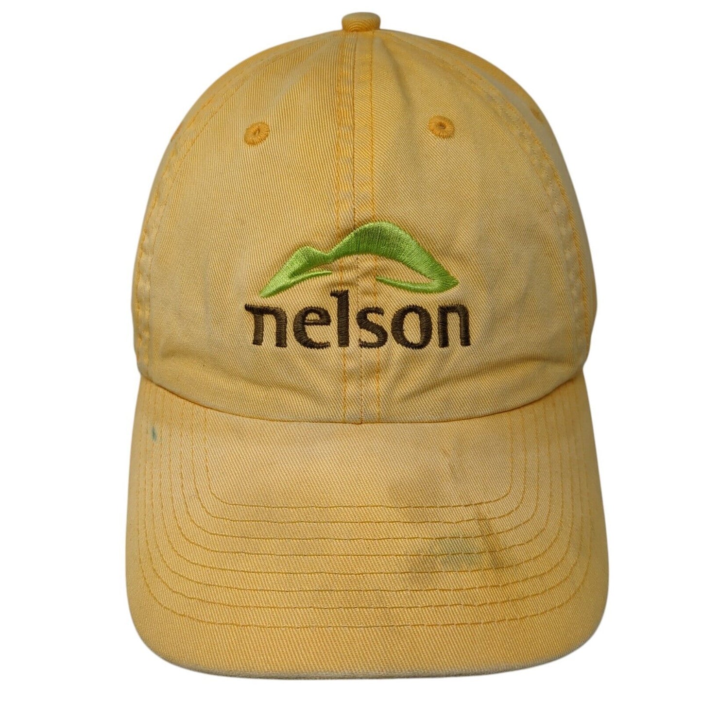 Nelson Slideback Hat Yellow One Size Adjustable Embroidered 6 Panel
