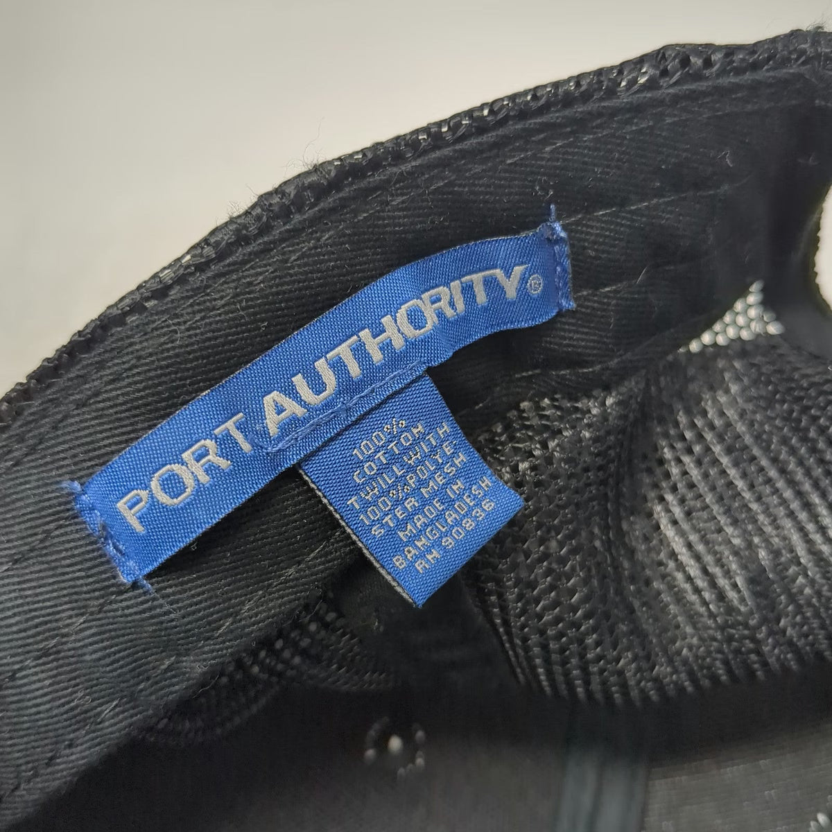 Port Authority Trucker Hat Black OSFM Flathead Lake Montana Mesh Snapback Cap