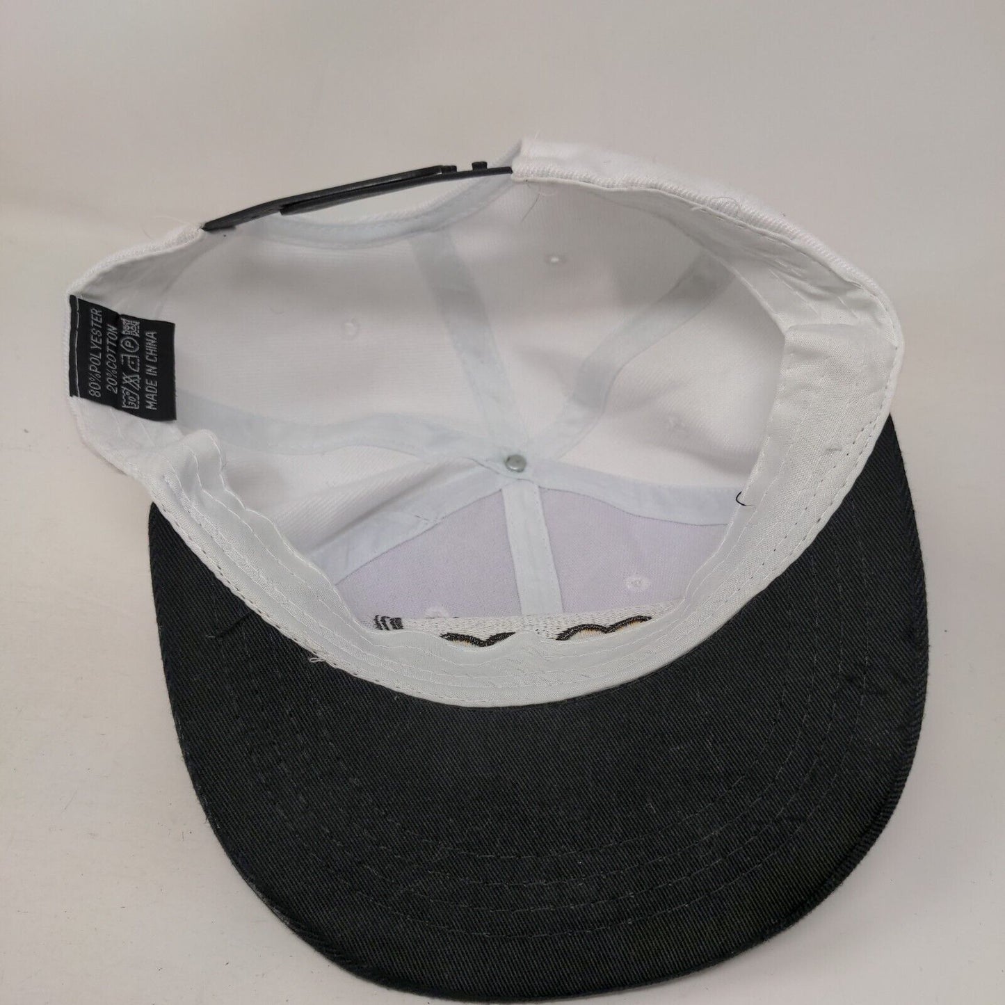 Batman Snapback Hat White One Size Adjustable Embroidered Vented Holes 6 Panel