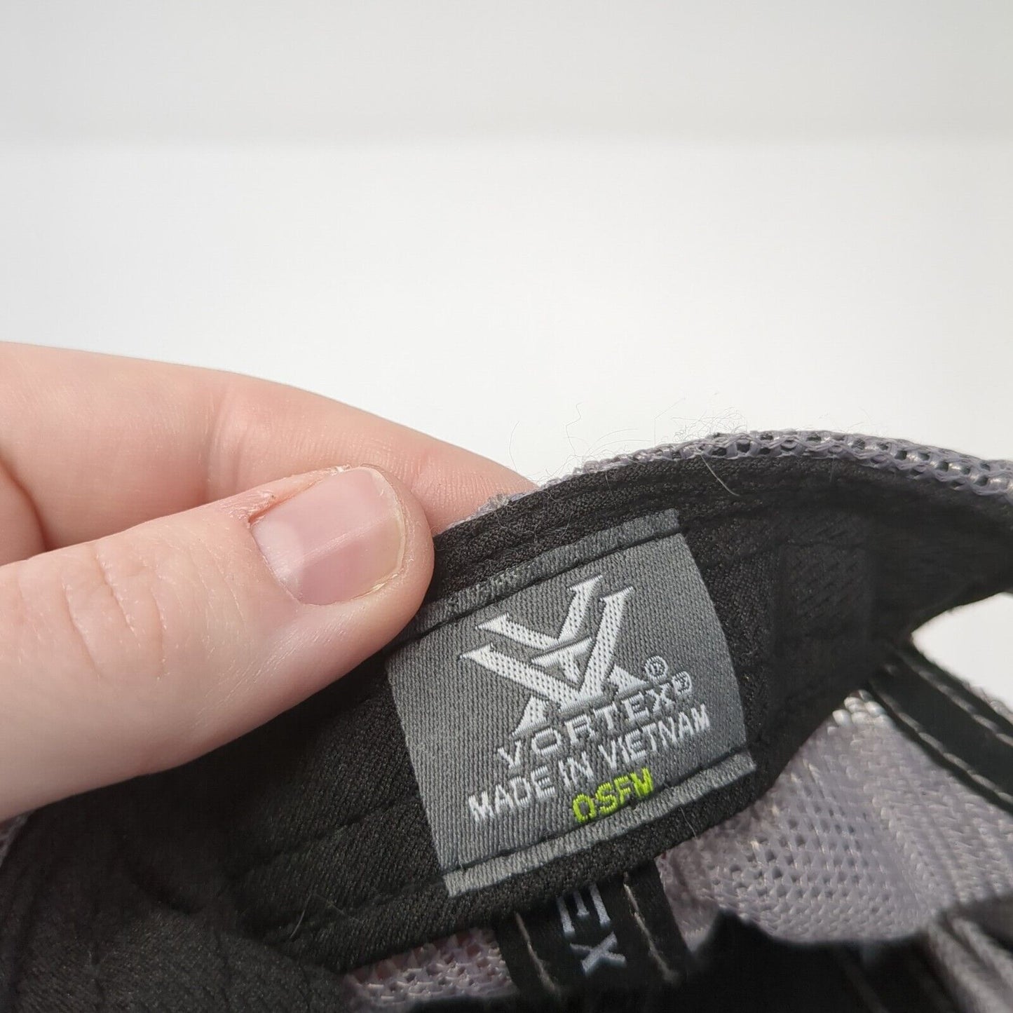 Vortex Snapback Trucker Hat Gray One Size Adjustable Mesh Back 6 Panel