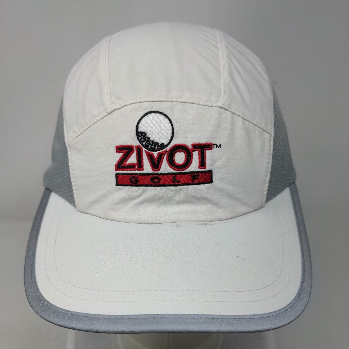 ZIVOT Golf Strapback Hat White OS Adjustable Embroidered Richardson Adventure