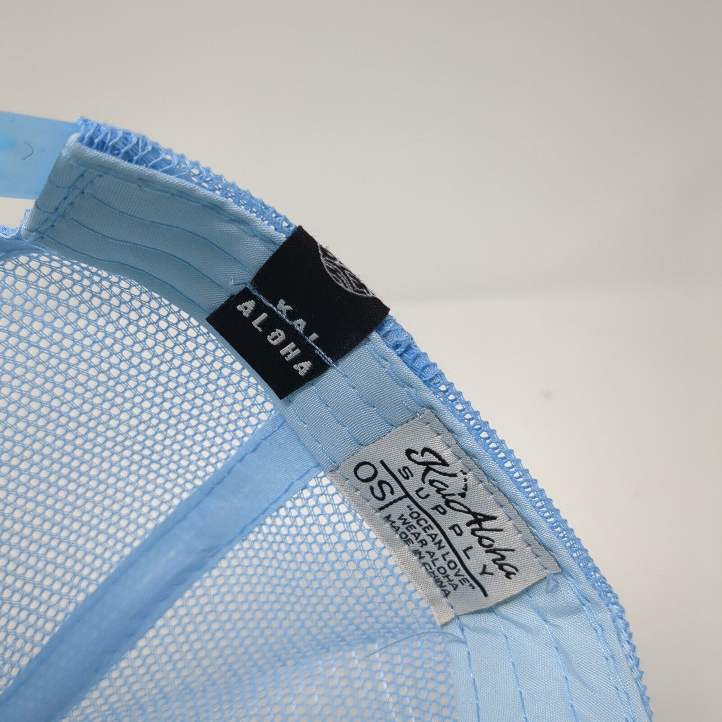 Kaialoha Supply Maui Snapback Trucker Hat Blue One Size Adjustable Mesh Back