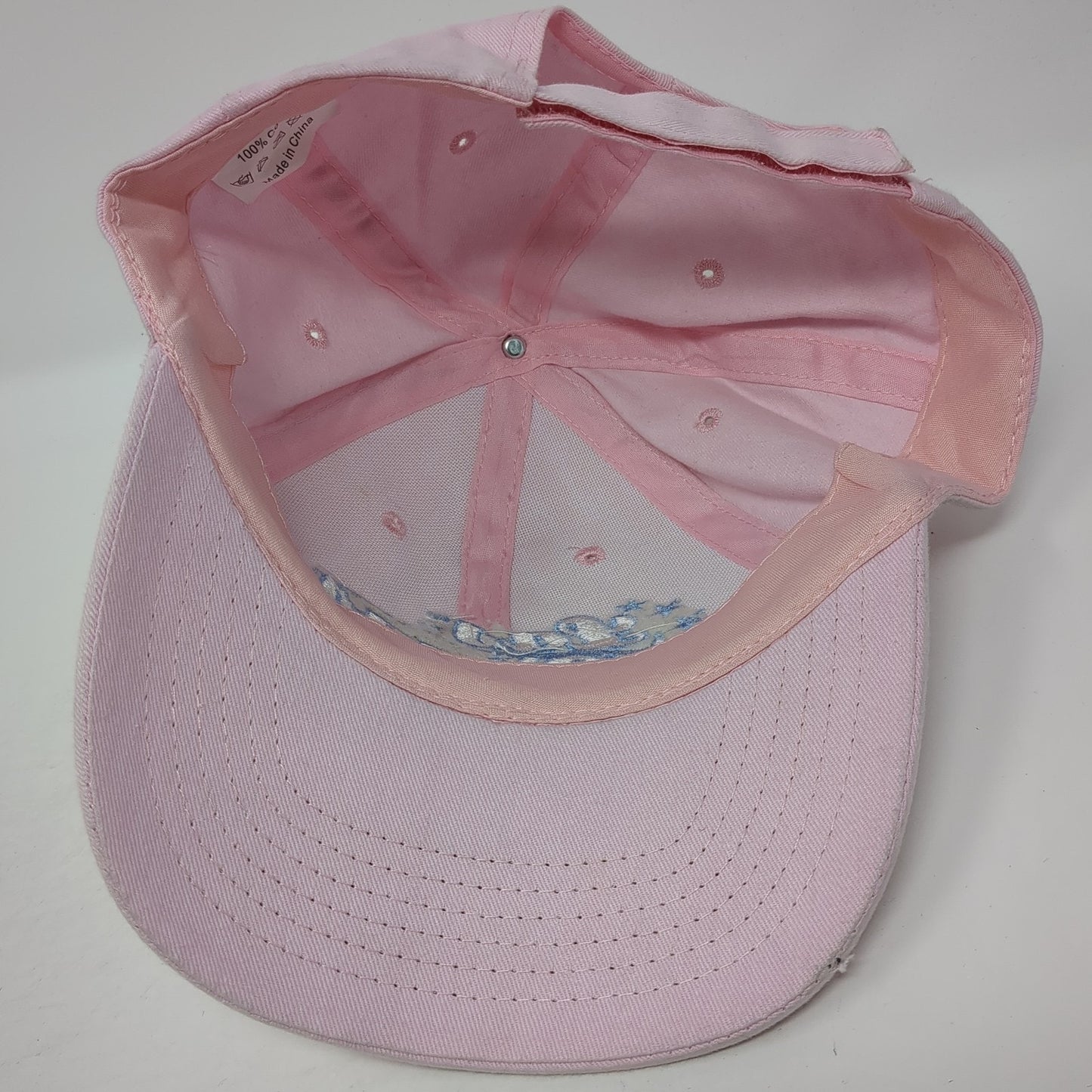Las Vegas Strapback Baseball Cap Pink One Size Adjustable Embroidered 6 Panel
