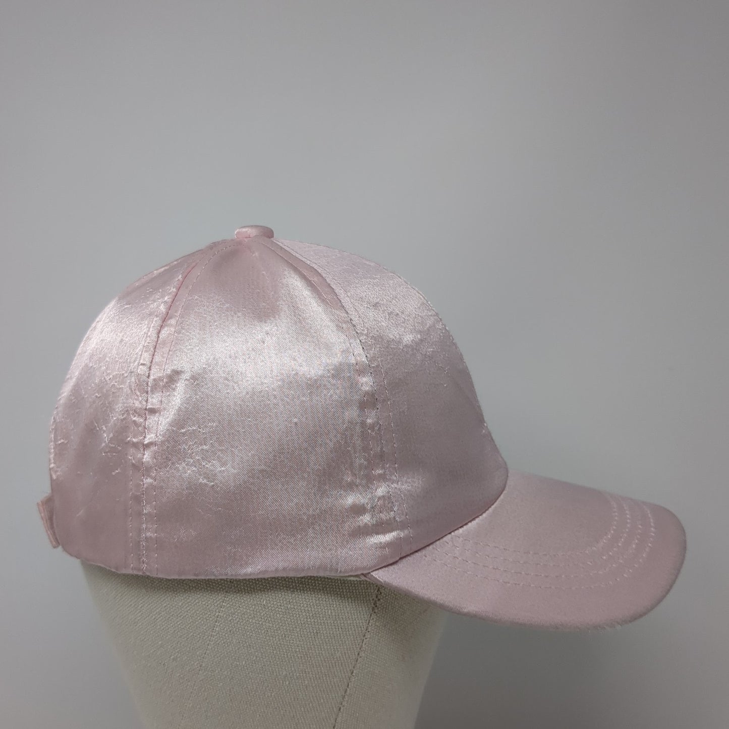 Unbranded Strapback Baseball Cap Pink One Size Adjustable Satin Blank 6 Panel
