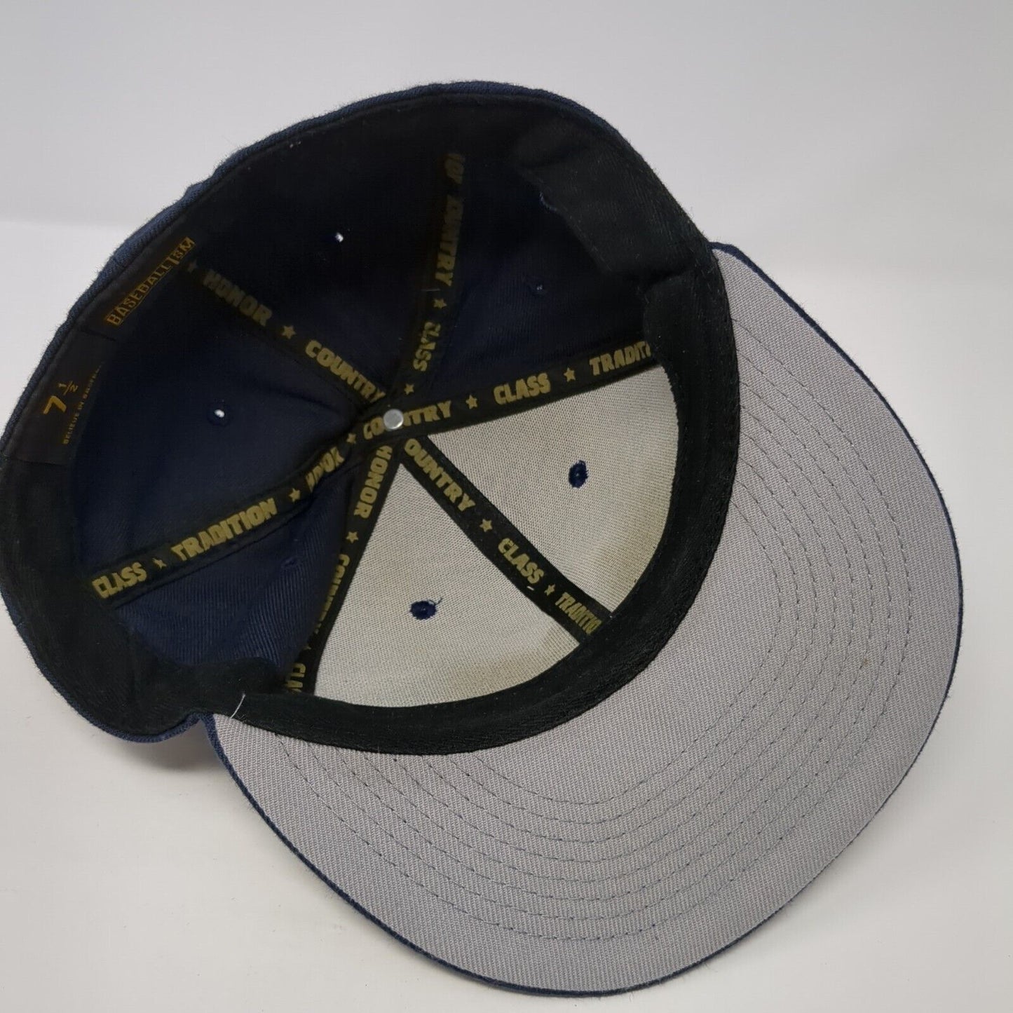 Baseballism Logo Fitted Hat Blue 7 1/2 Embroidered Solid Vent Holes