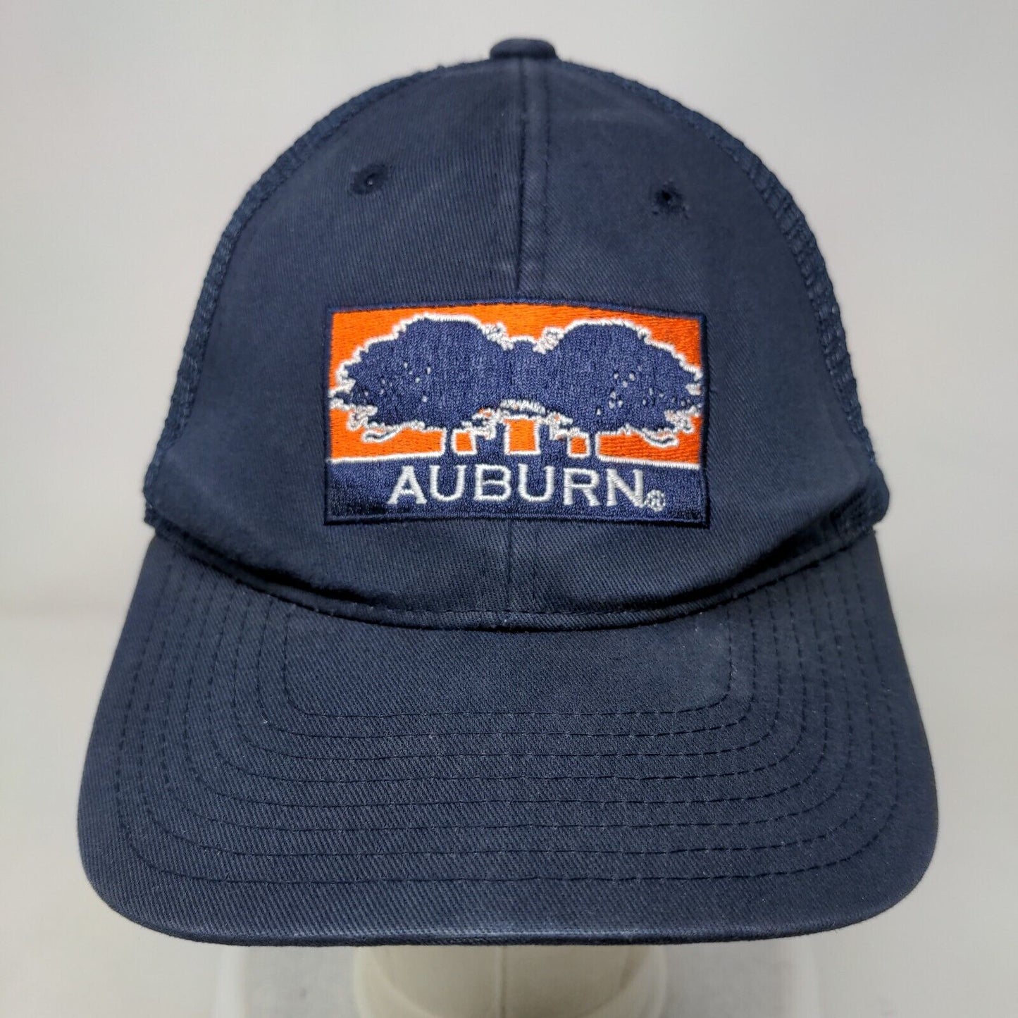 Auburn Snapback Mesh Back Trucker Hat Blue One Size Embroidered Zephyr