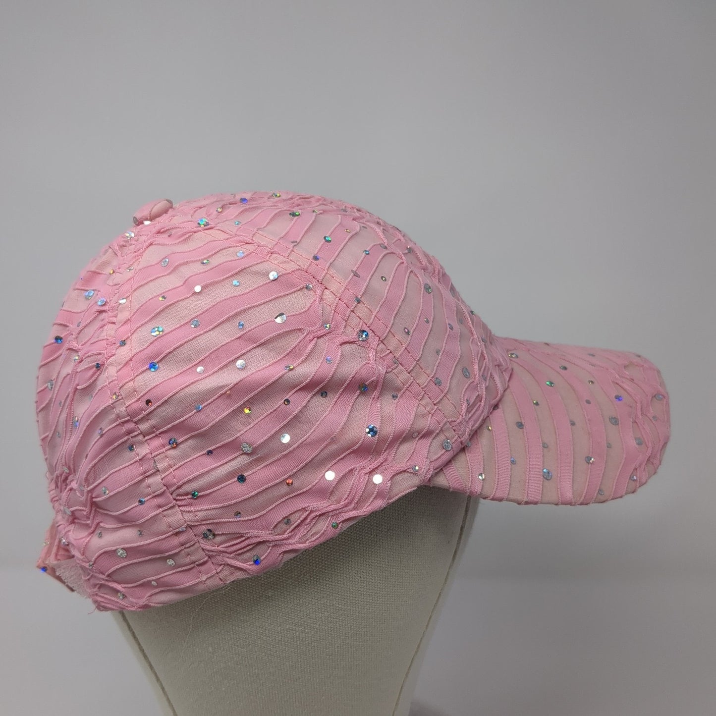 Rhinestone Bling Strapback Hat Pink One Size Adjustable Something Special