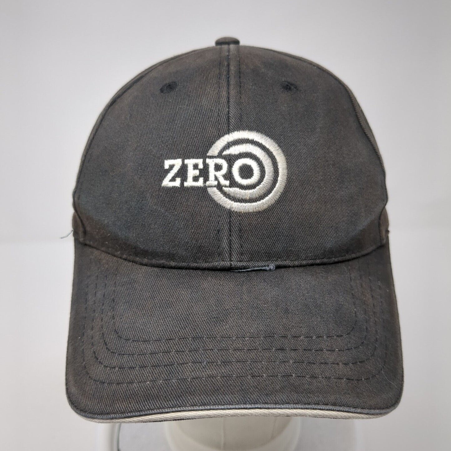 ZERO Slideback Hat Black One Size Adjustable Embroidered 6 Panel Cotton