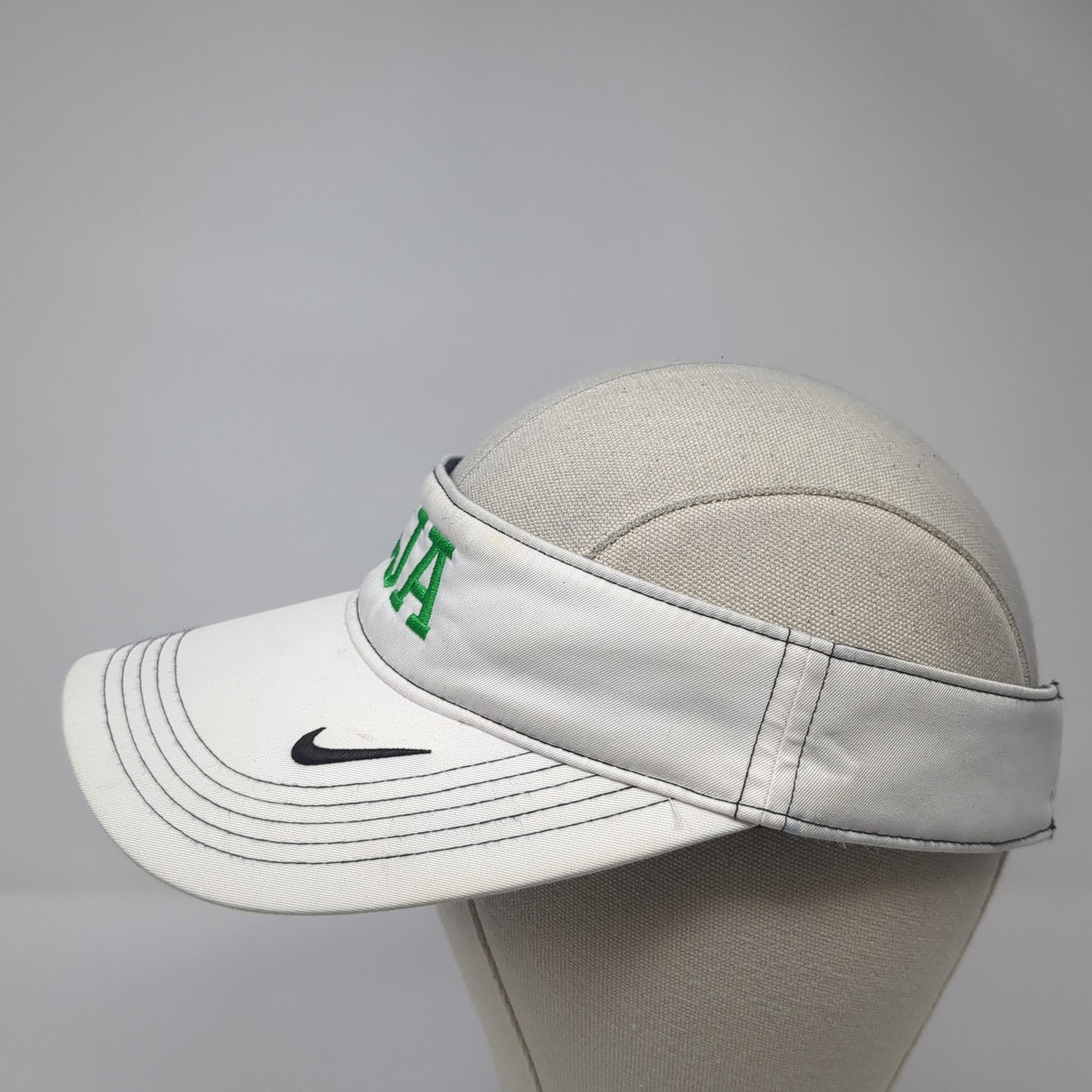 SJA Sun Visor Cap White One Size Adjustable Embroidered Lightweight Nike Golf