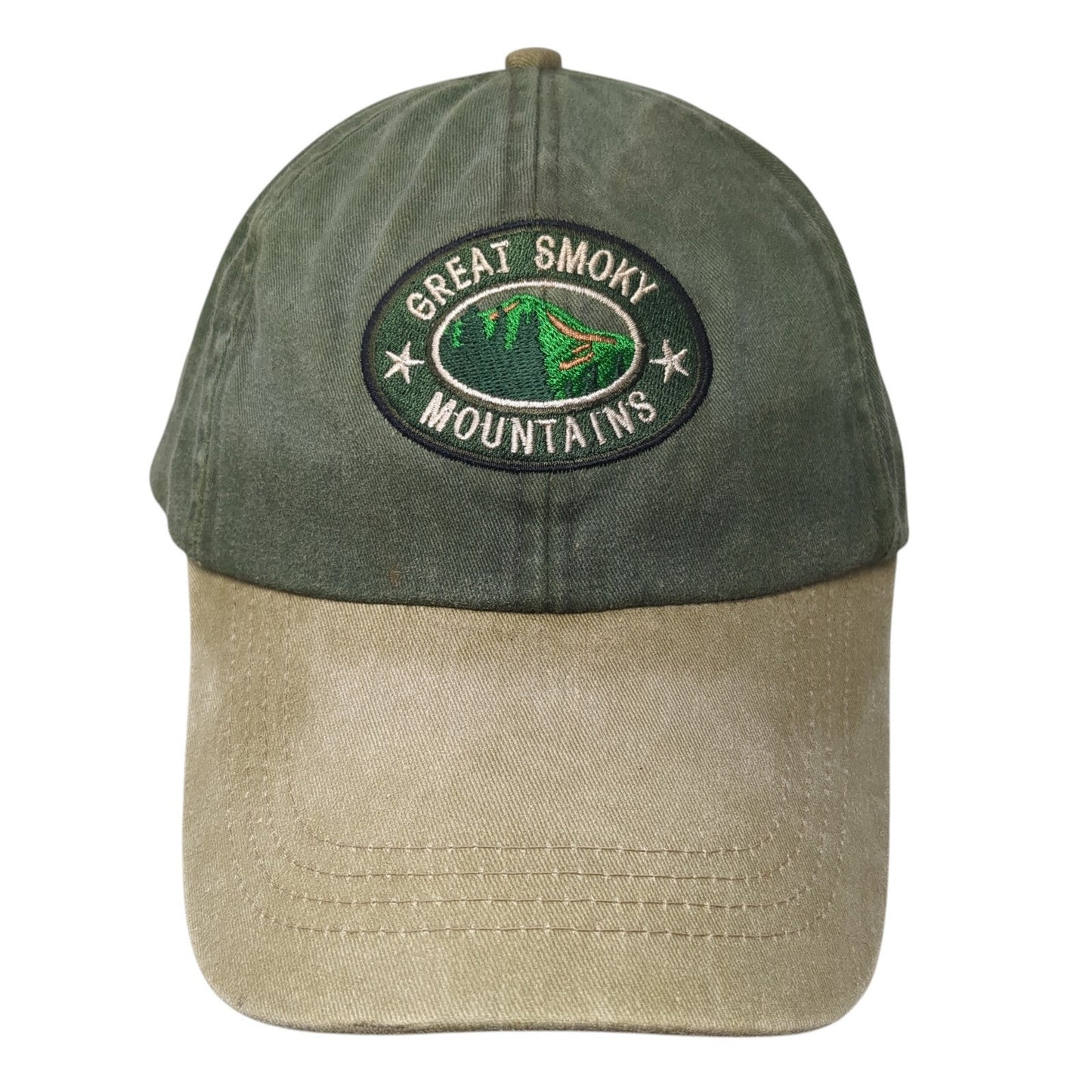 Great Smoky Mountains Strapback Hat Green One Size Adjustable Jhats